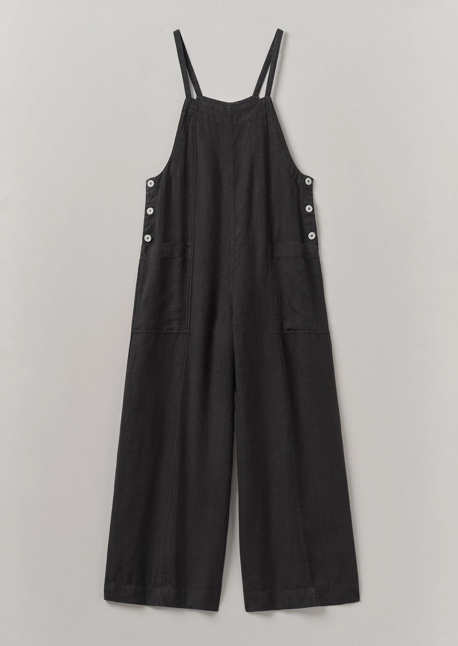 Garment Dyed Linen Pocket Jumpsuit | Black Pepper