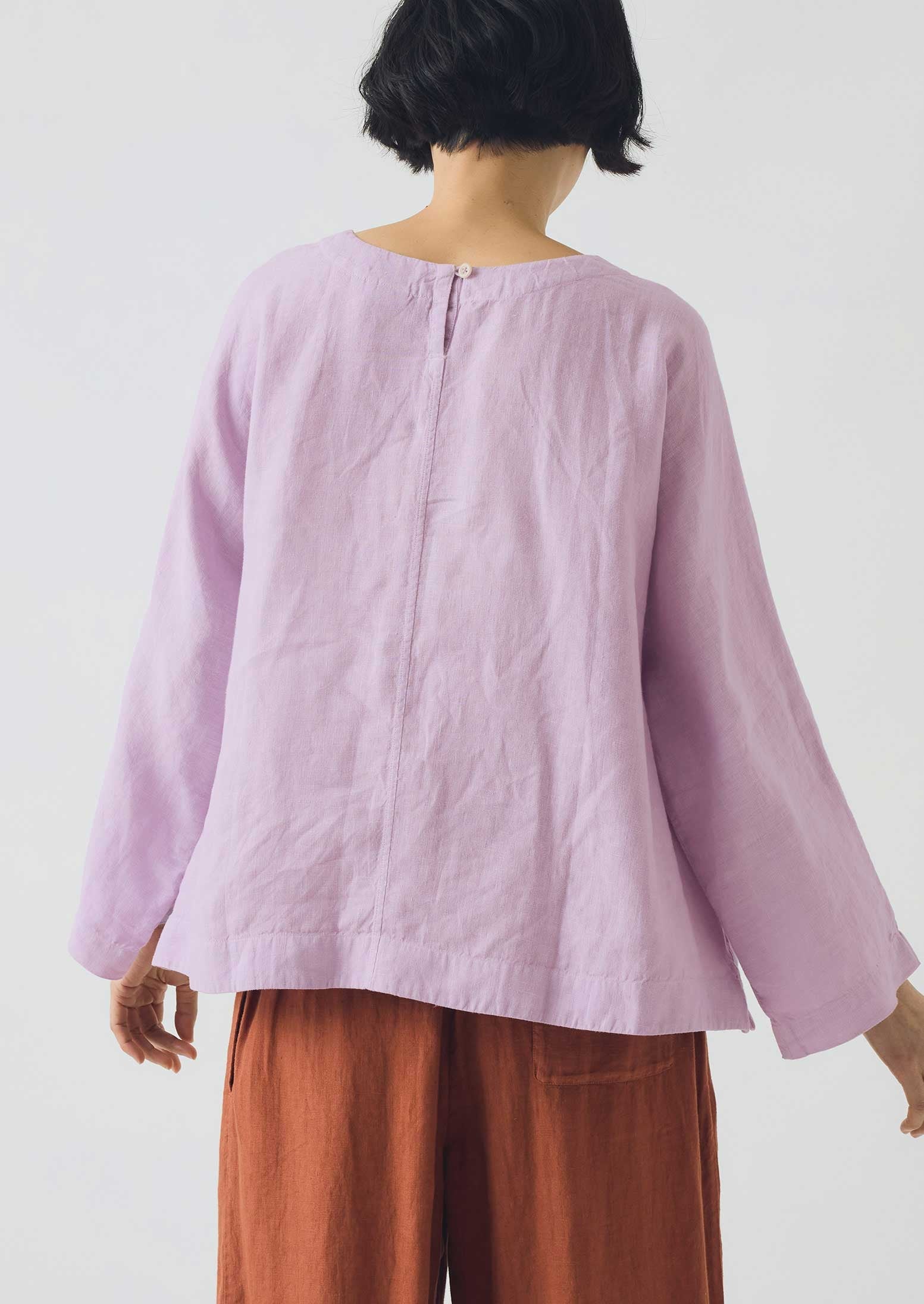 Garment Dyed Linen Top | Lilac - Image 3