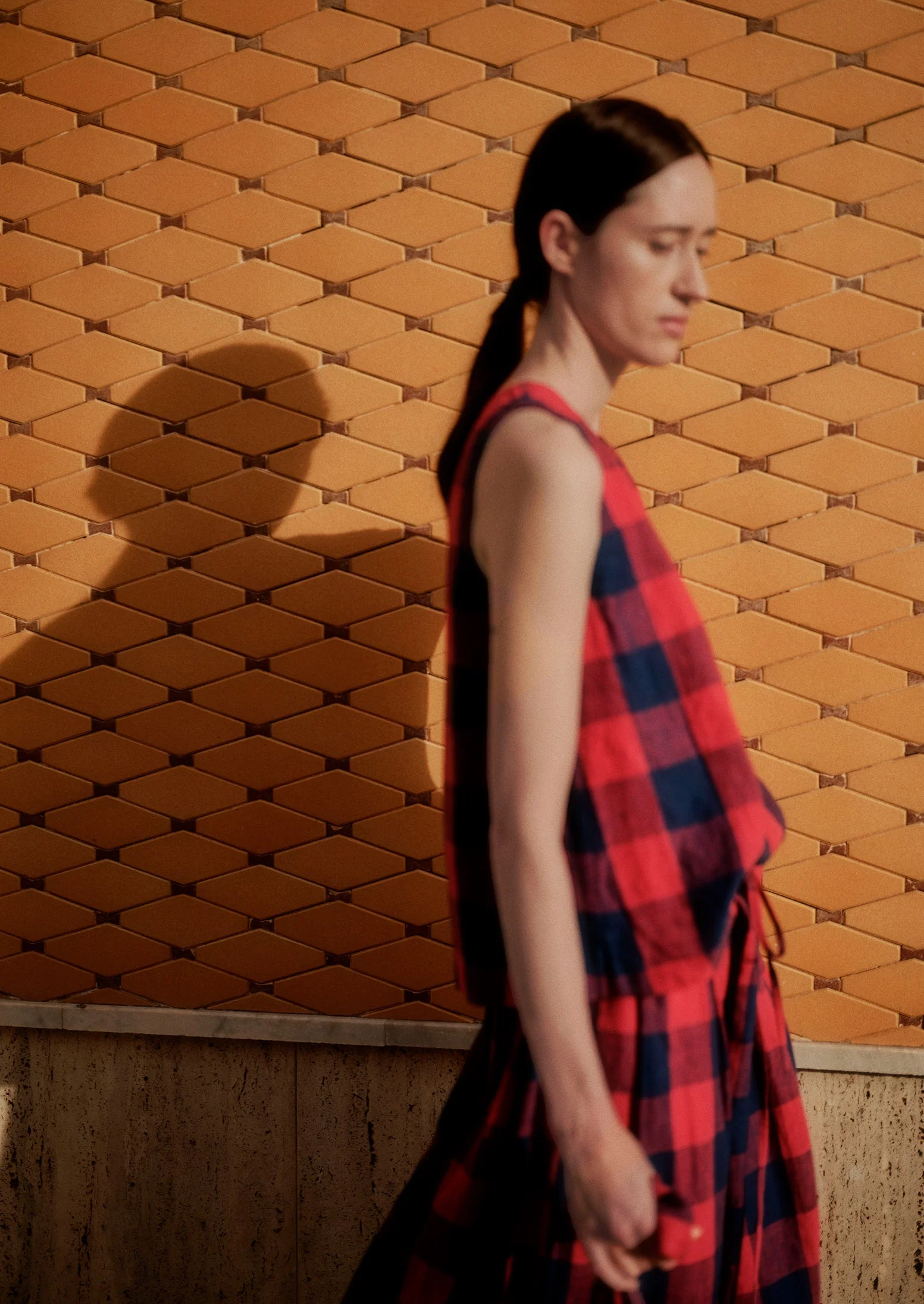 Gingham Check Linen Tank | Raspberry/Blue - Image 8