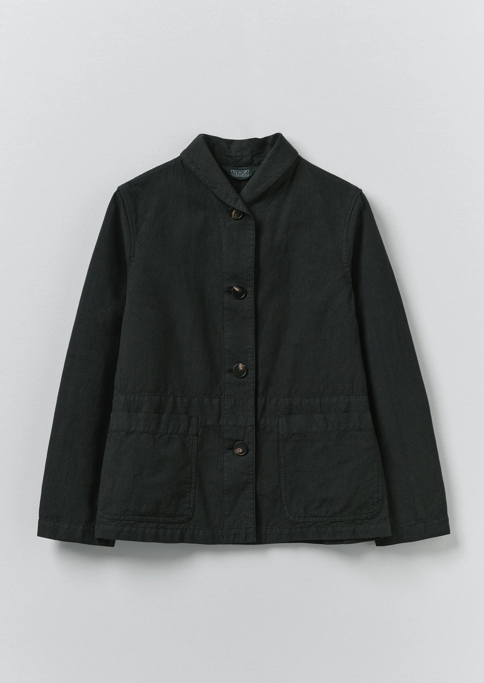 Hal Micro Houndstooth Cotton Linen Workwear Jacket | Oil Green
