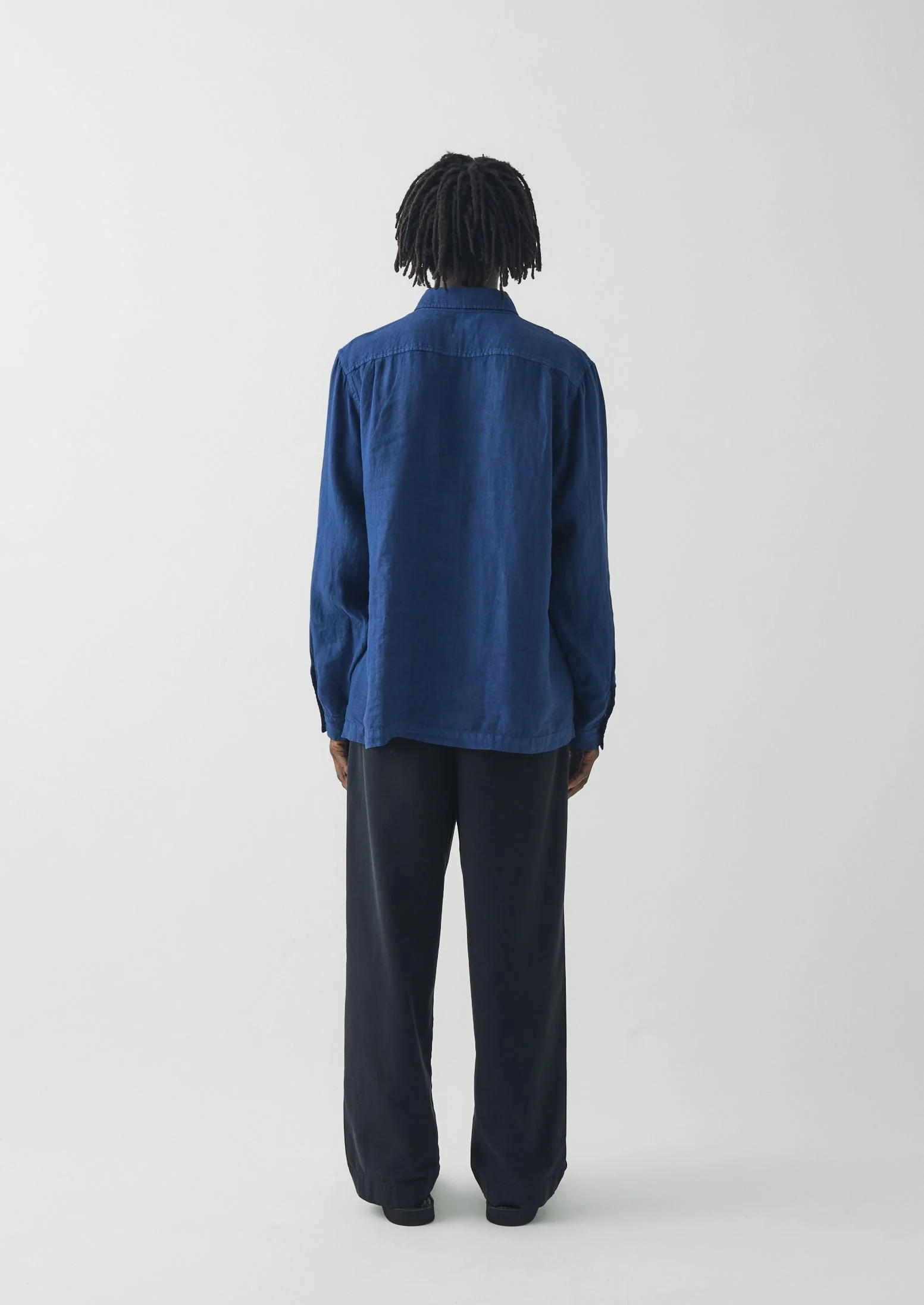 Half Placket Linen Shirt | Cobalt - Image 5
