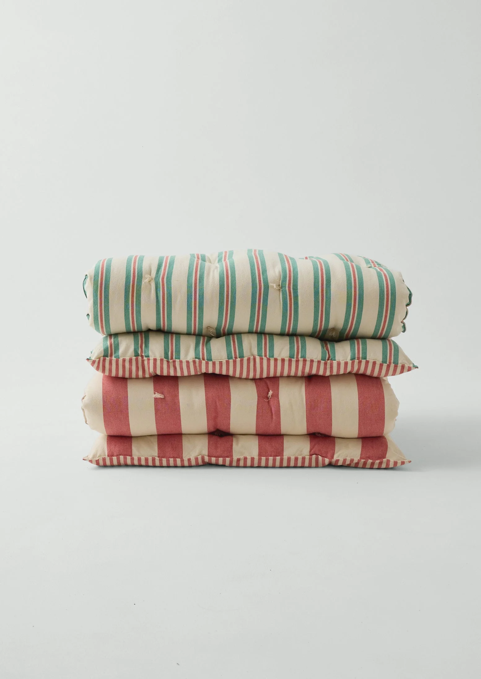 Hand Woven Market Stripe Summer Mattress | Basil/Poppy - Image 7