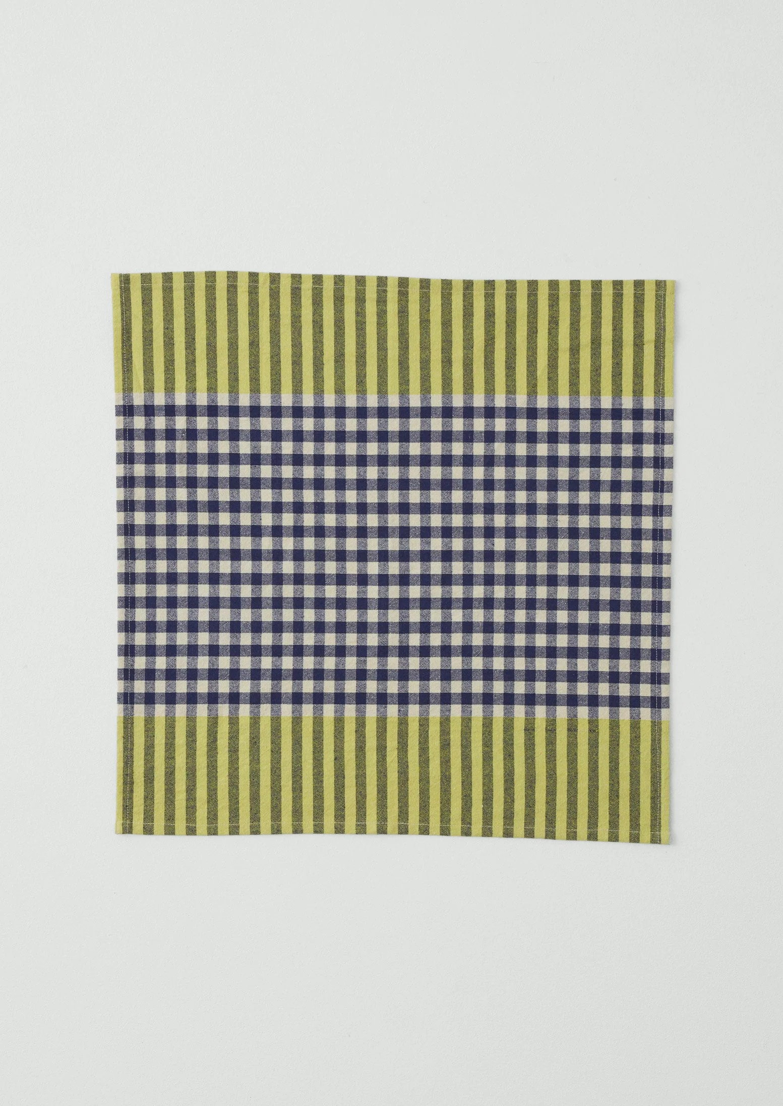 Hand Woven Siesta Check Napkin | Cobalt/Citrus - Image 4