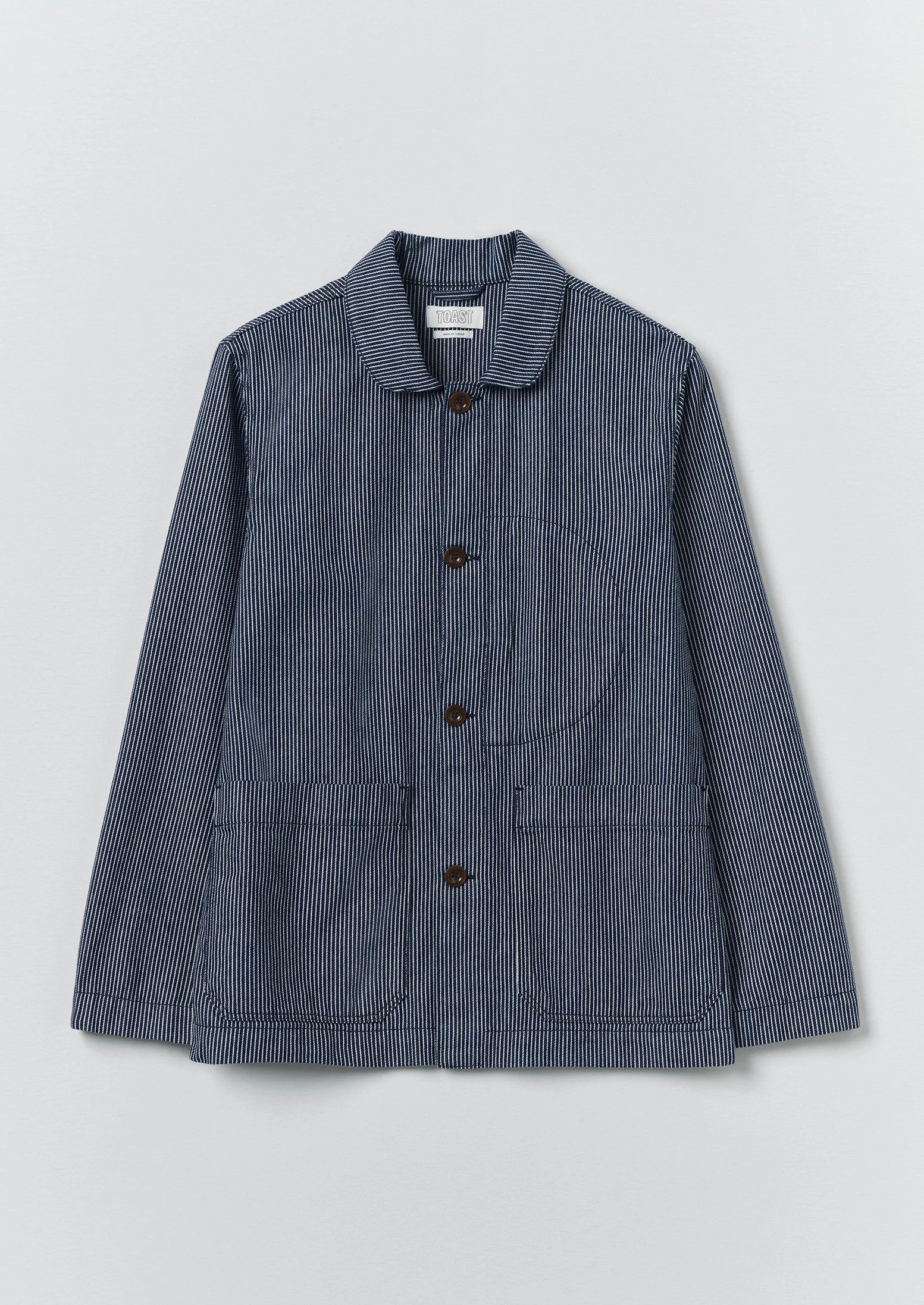 Hickory Stripe Denim Chore Jacket | Ecru/Indigo