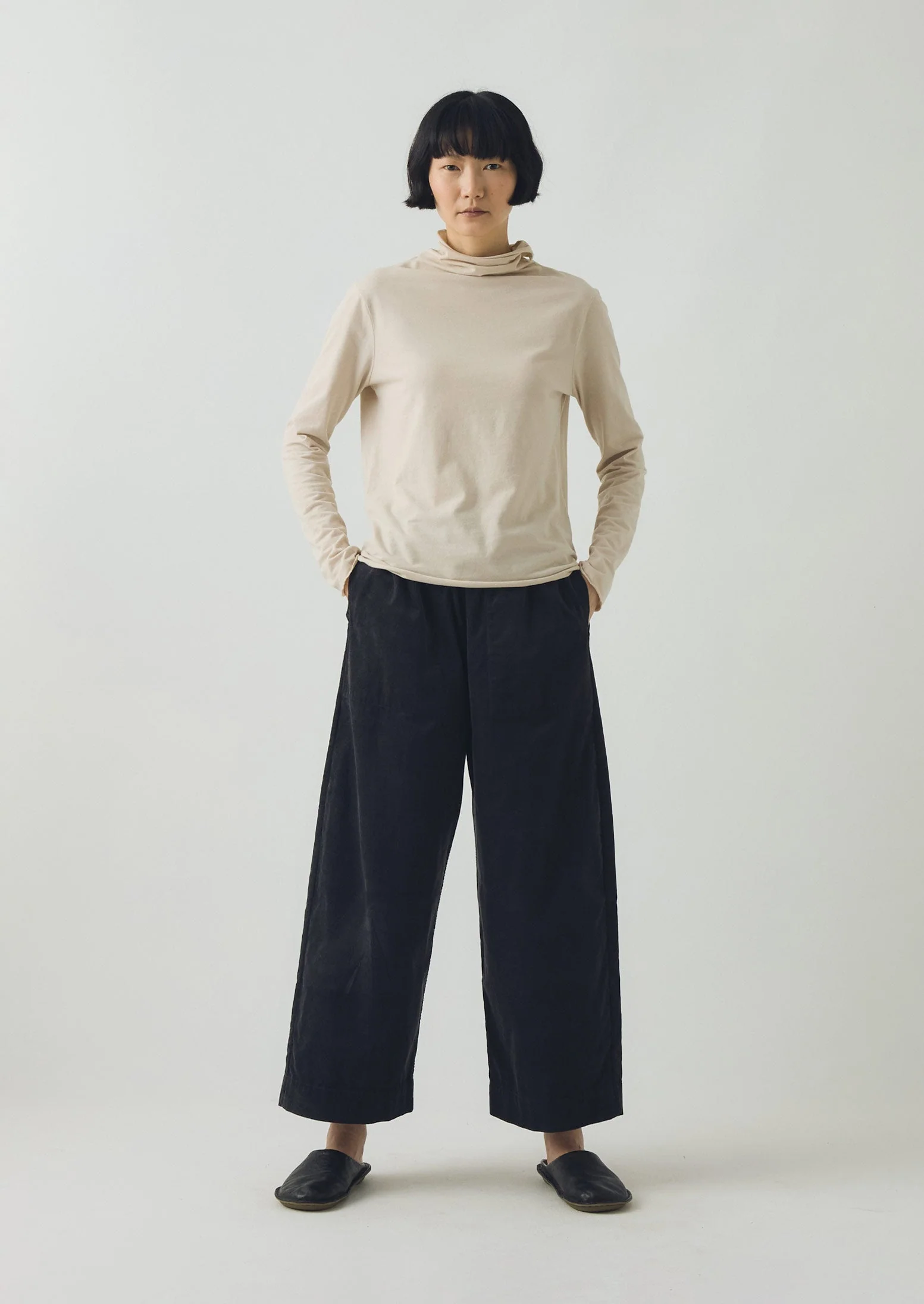 High Neck Soft Cotton Tee | Pebble Moon - Image 2
