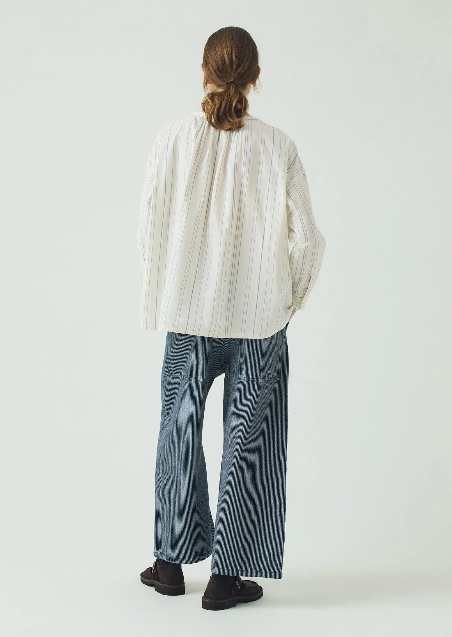 Irregular Stripe Gathered Smock Top | Cobalt - Image 4