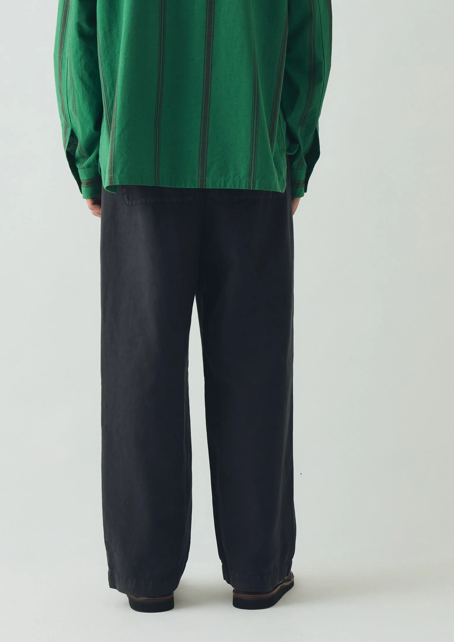 Jude Wide Leg Cotton Twill Pants | Soft Black - Image 5