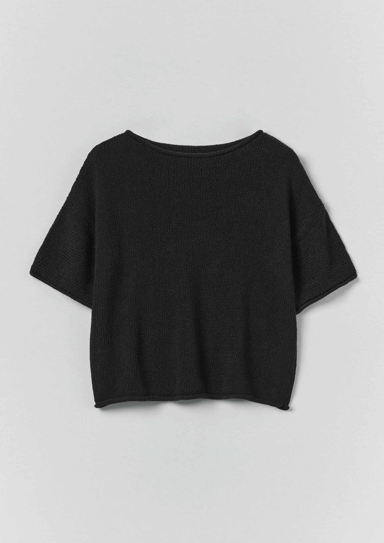 Knitted Cotton Linen Tee | Slate