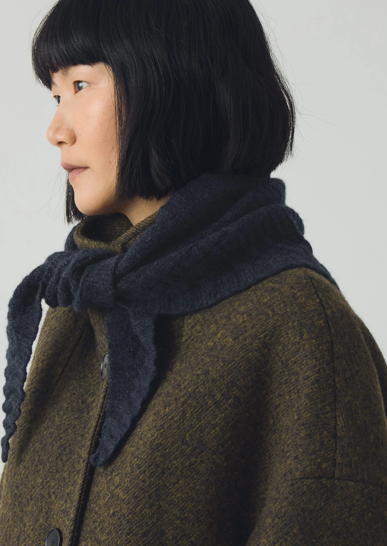 Knitted Wool Bandana | Indigo Melange - Image 3