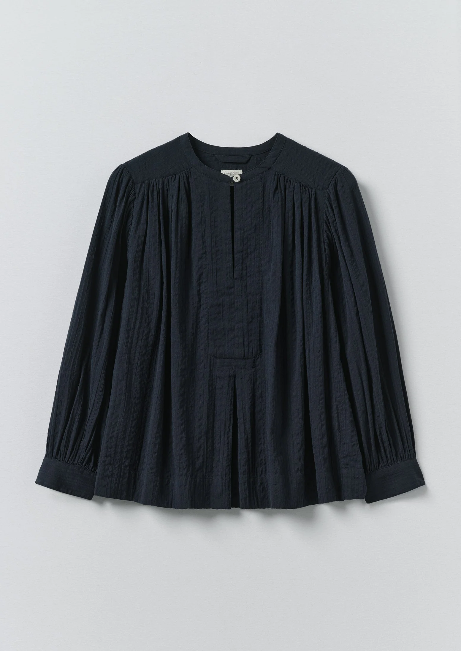 Lightweight Cotton Seersucker Shirt | Navy
