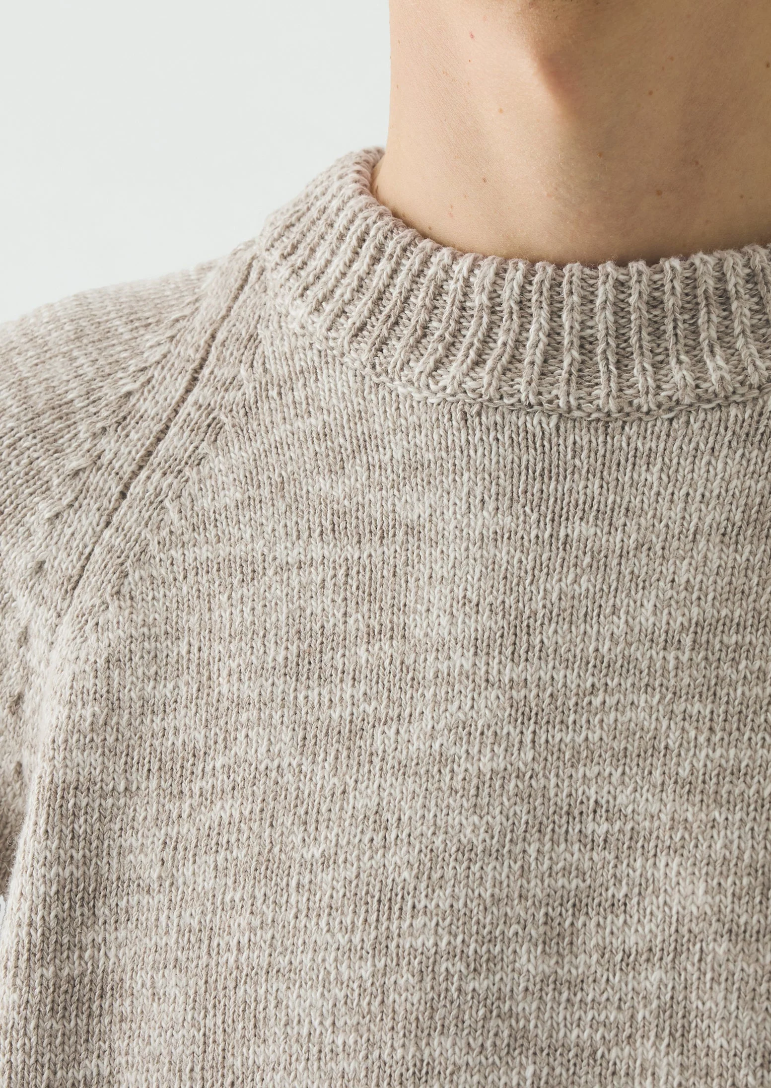 Linen Cotton Crew Neck Sweater | Natural - Image 6