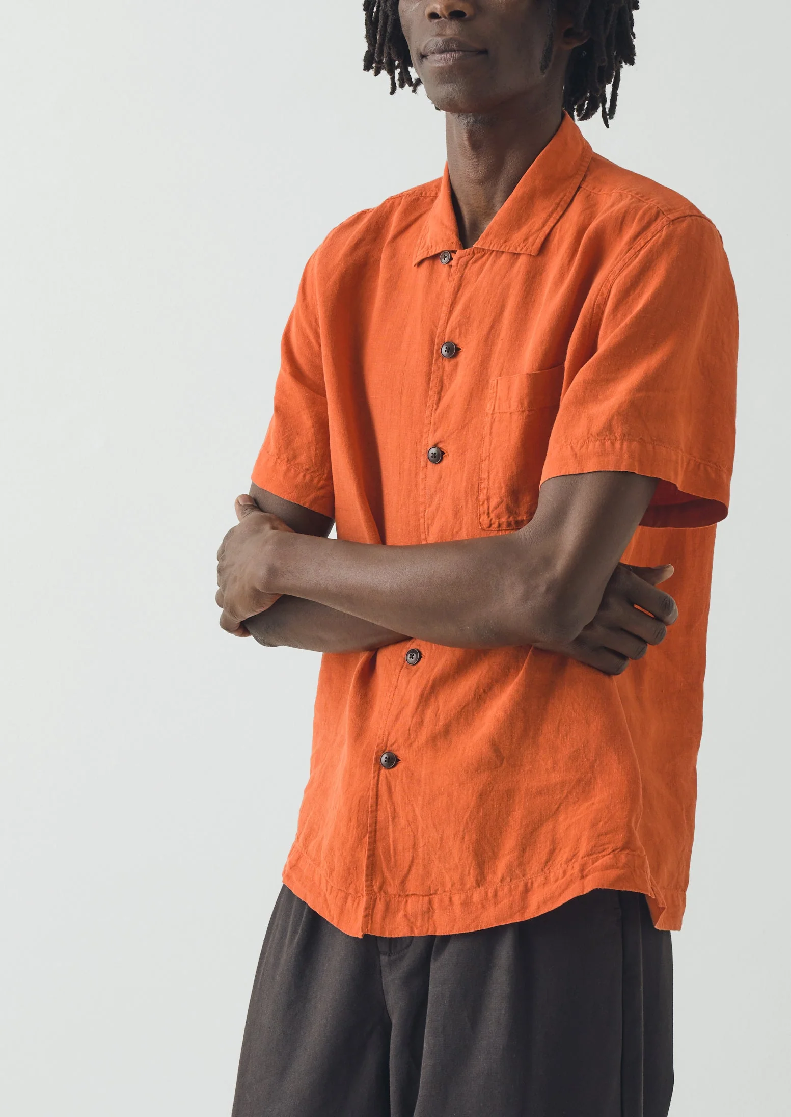 Linen Short Sleeve Shirt | Clementine - Image 3
