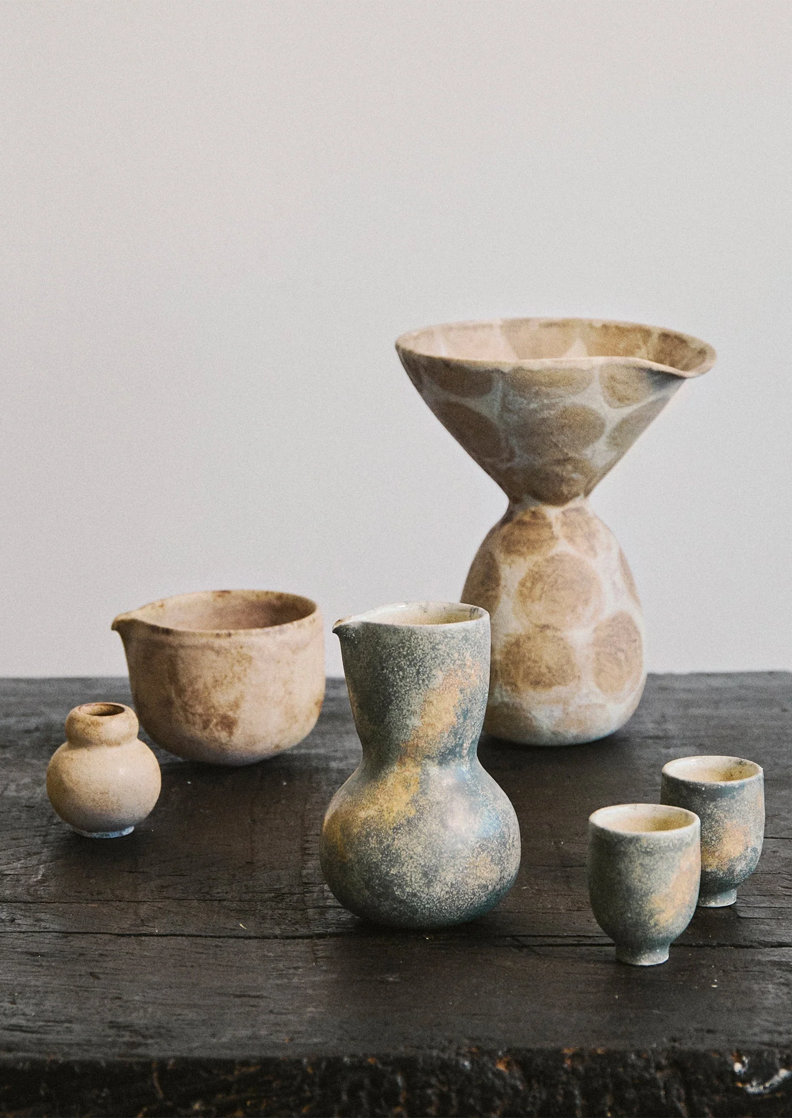 Linnan Ye Hand Thrown Sake Set | Stone Green - Image 2