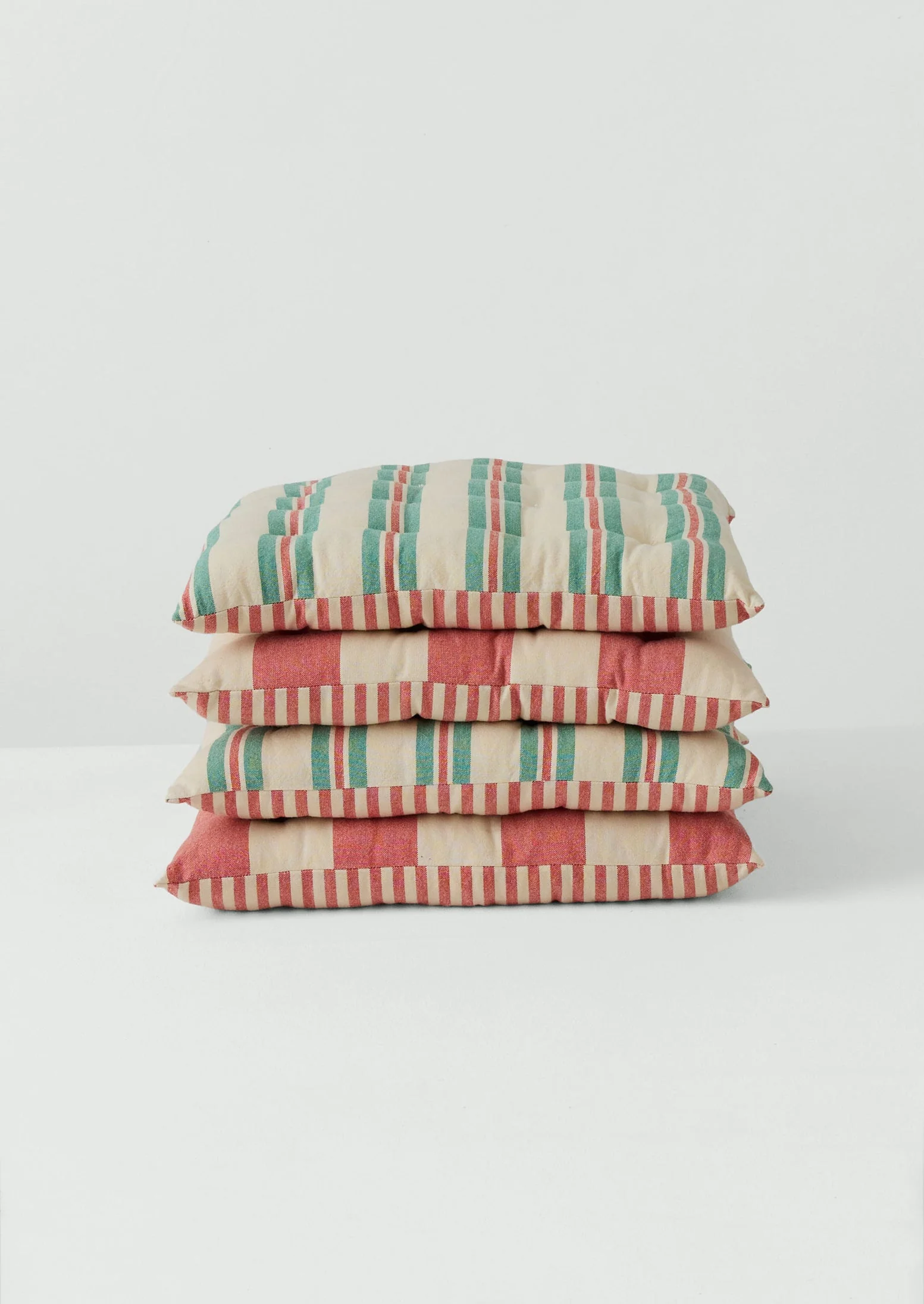 Market Stripe Hand Woven Seat Pad | Bright Red/Ecru - Image 6