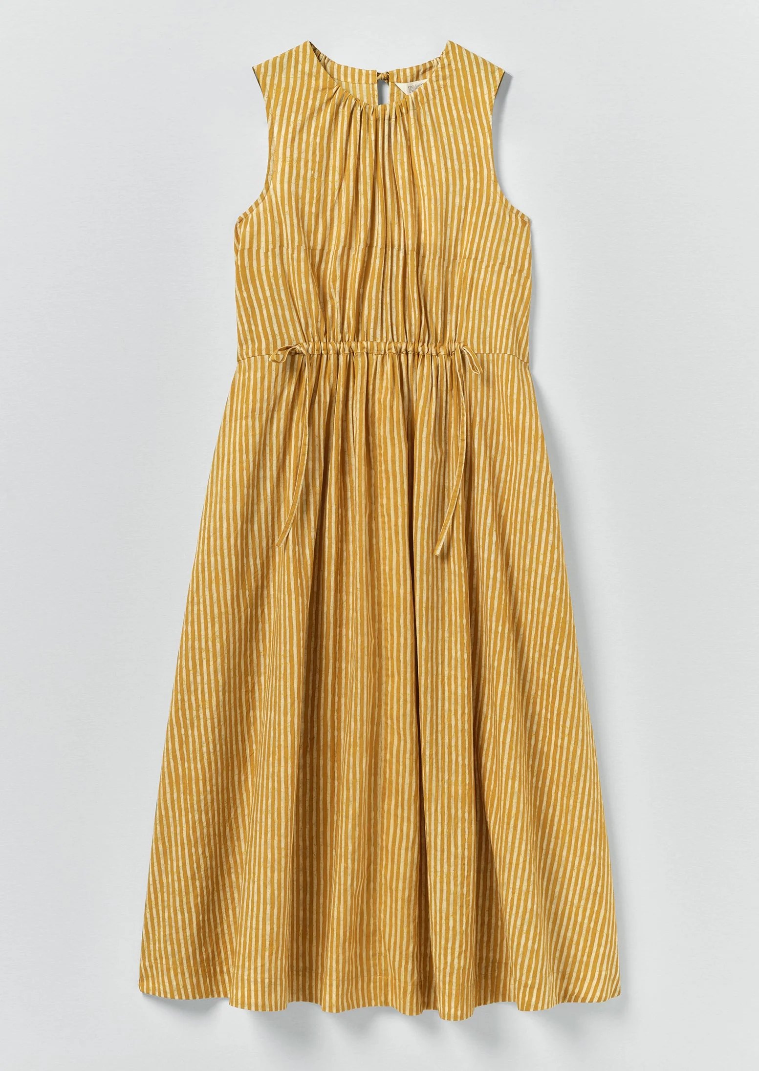 Martha Natural Dye Stripe Cotton Dress | Turmeric