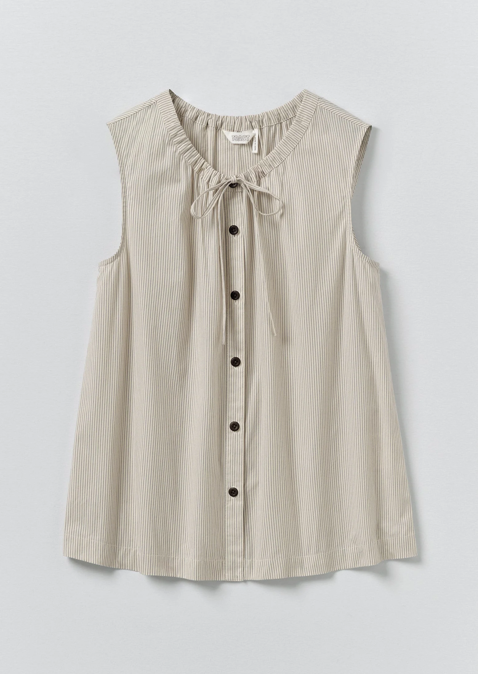 Mini Stripe Cotton Top | Sunwashed Blue
