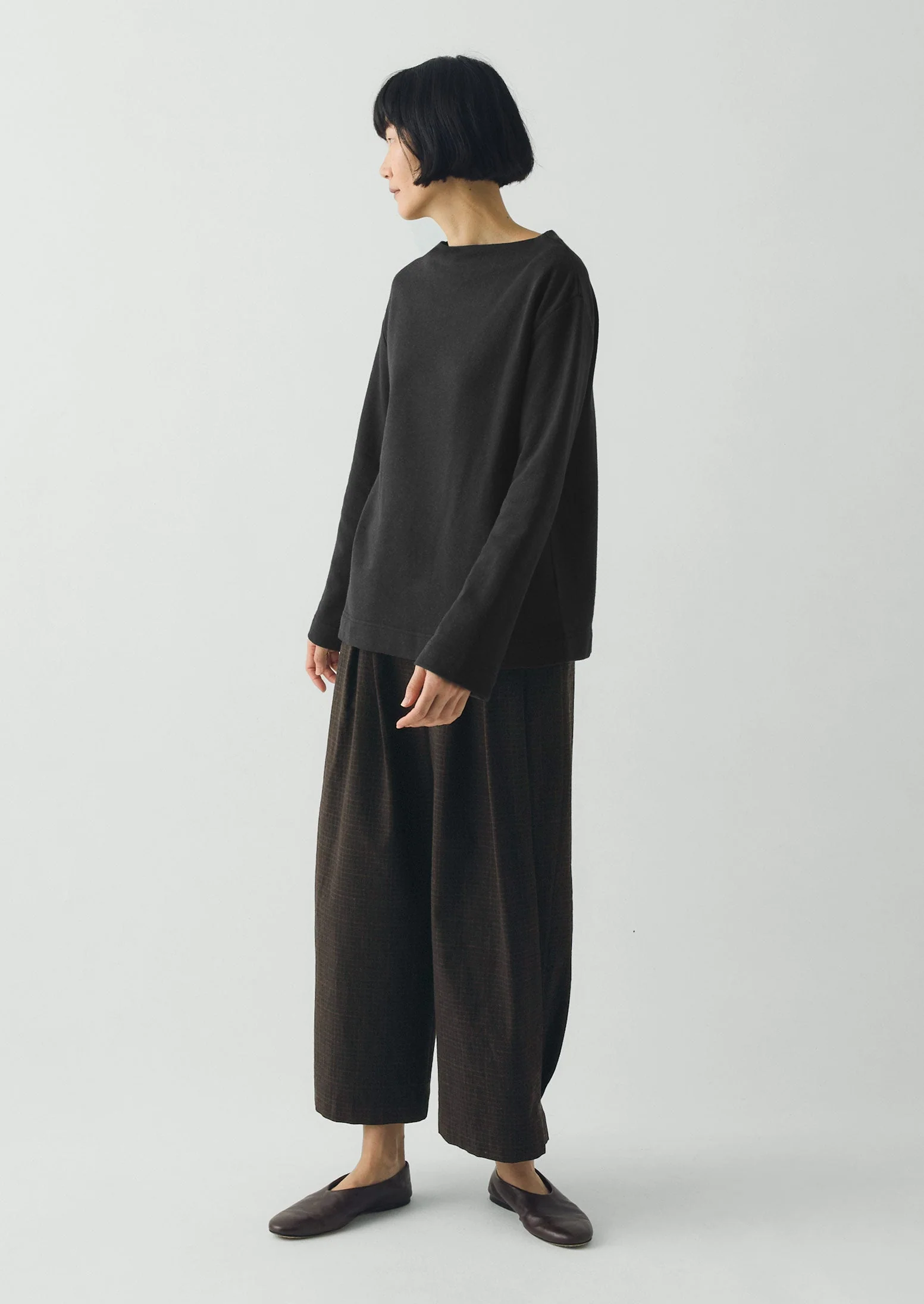 Mock Neck Cotton Hemp Sweater | Dark Charcoal - Image 5