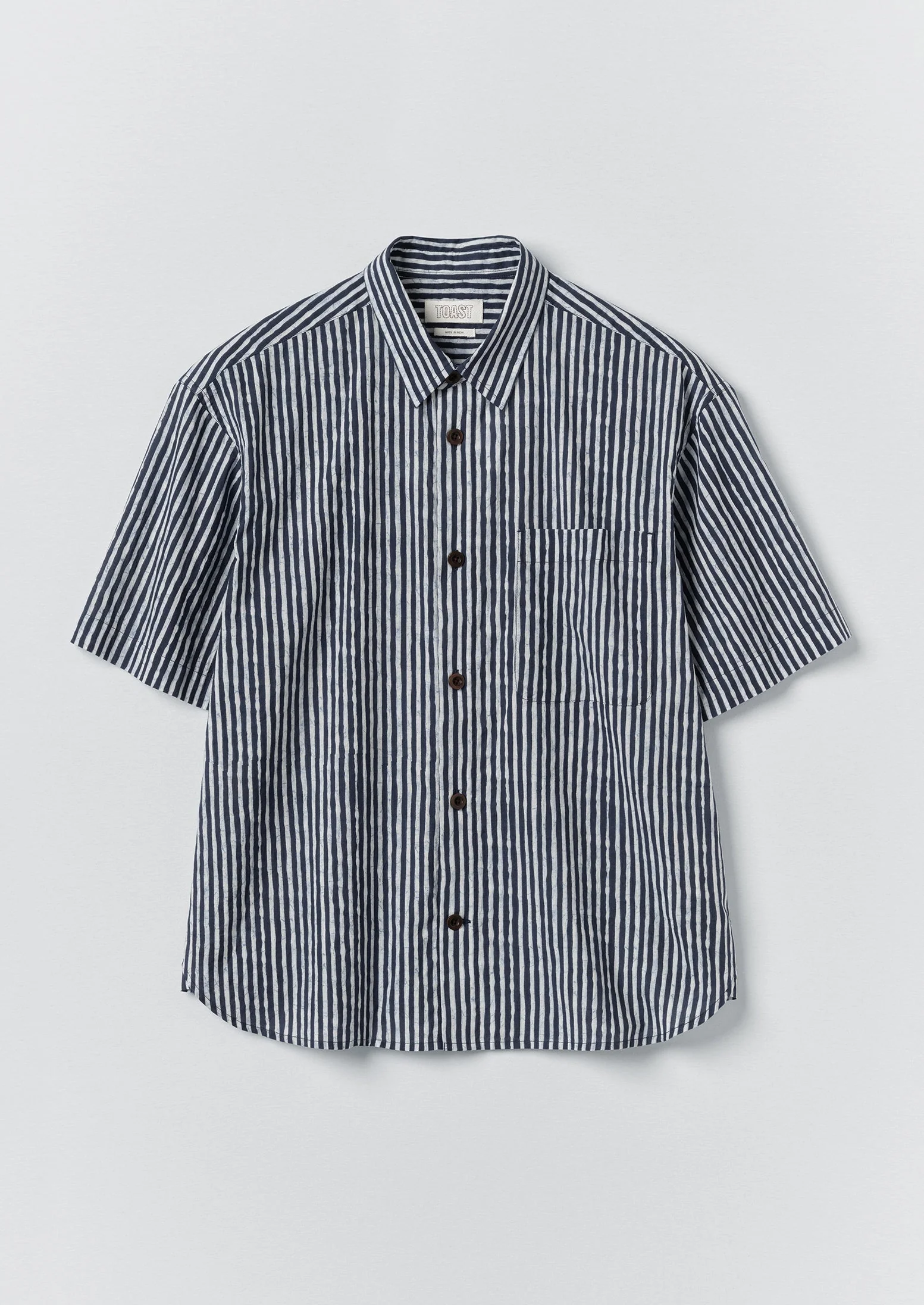 Natural Dye Stripe Cotton Shirt | Indigo