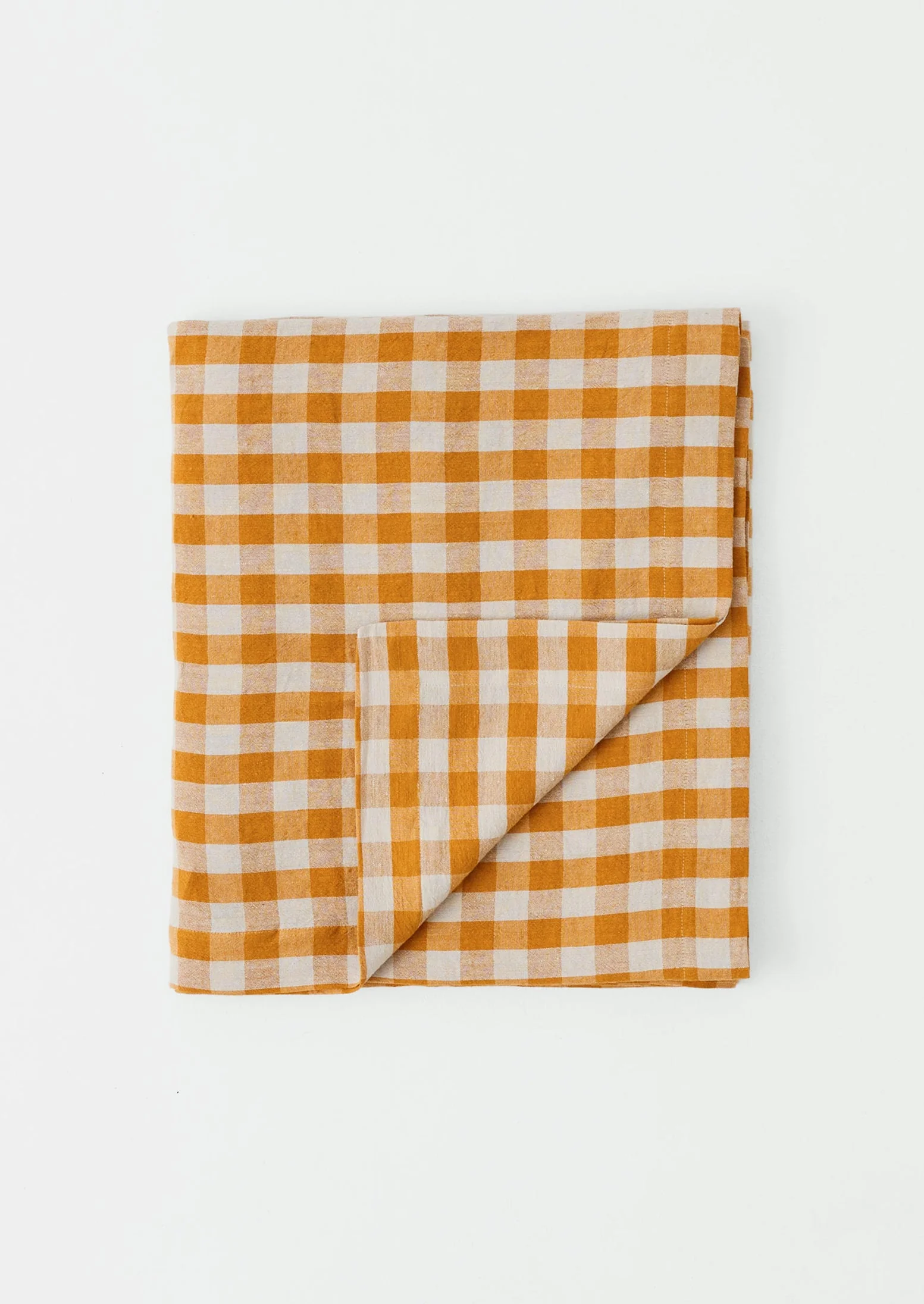 Orchard Check Linen Cotton Tablecloth | Mist/Cider - Image 5