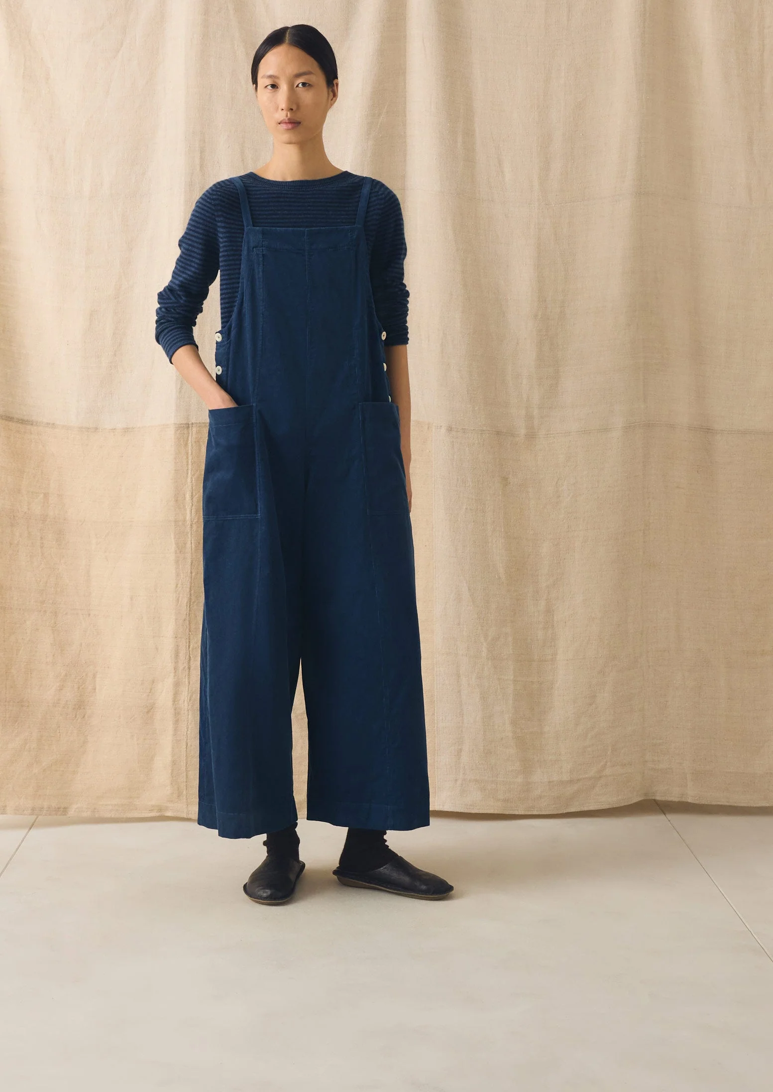 Organic Cord Pocket Jumpsuit | Denim Blue - Image 2