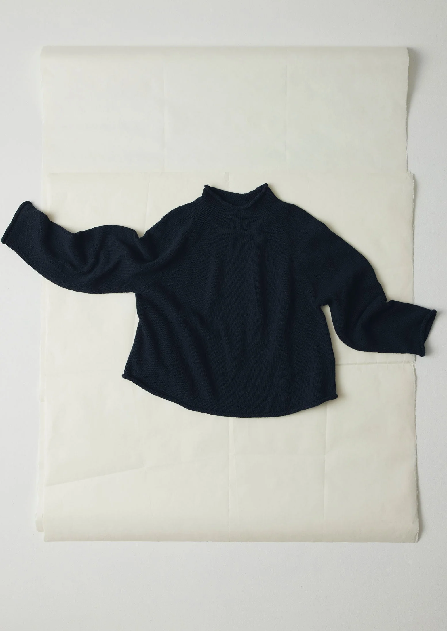 Organic Cotton Linen Easy Sweater | Dark Navy