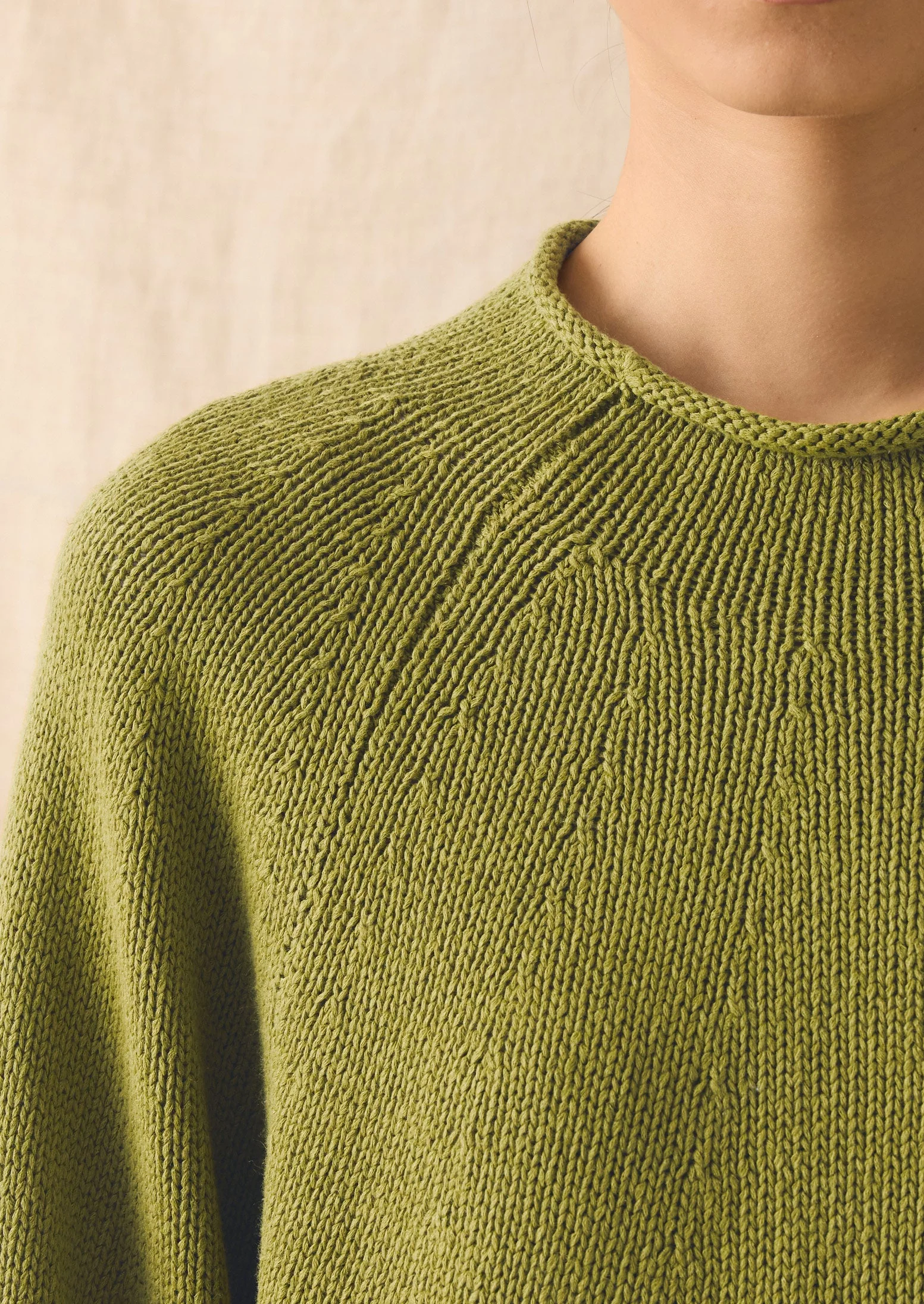 Organic Cotton Linen Easy Sweater | Olivine - Image 6