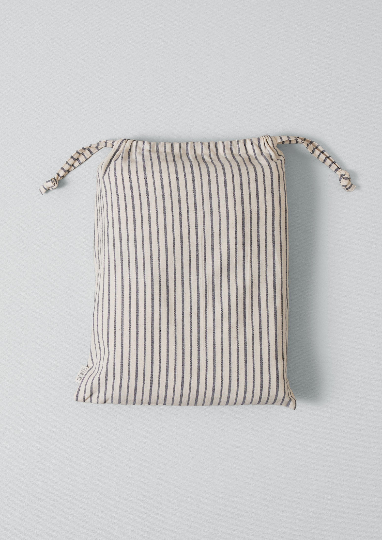 Organic Cotton Pajama Stripe Flat Sheet | Navy/Ecru - Image 3