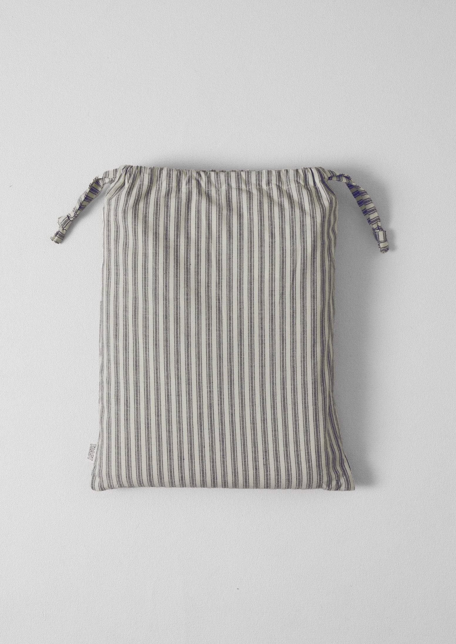 Organic Cotton Ticking Stripe Flat Sheet | Ecru/Graphite - Image 2
