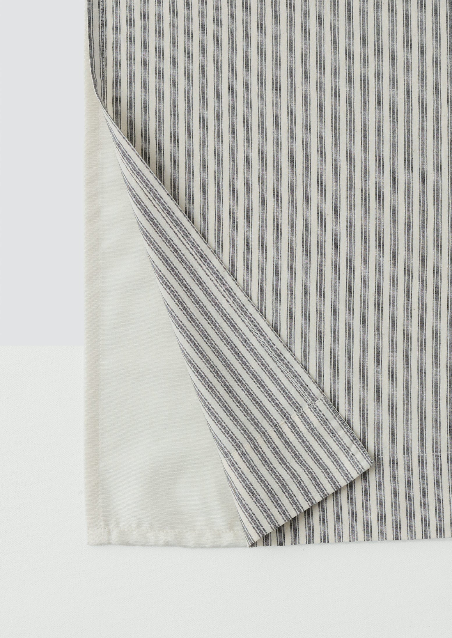 Organic Ticking Stripe Shower Curtain | Ecru/Graphite - Image 3