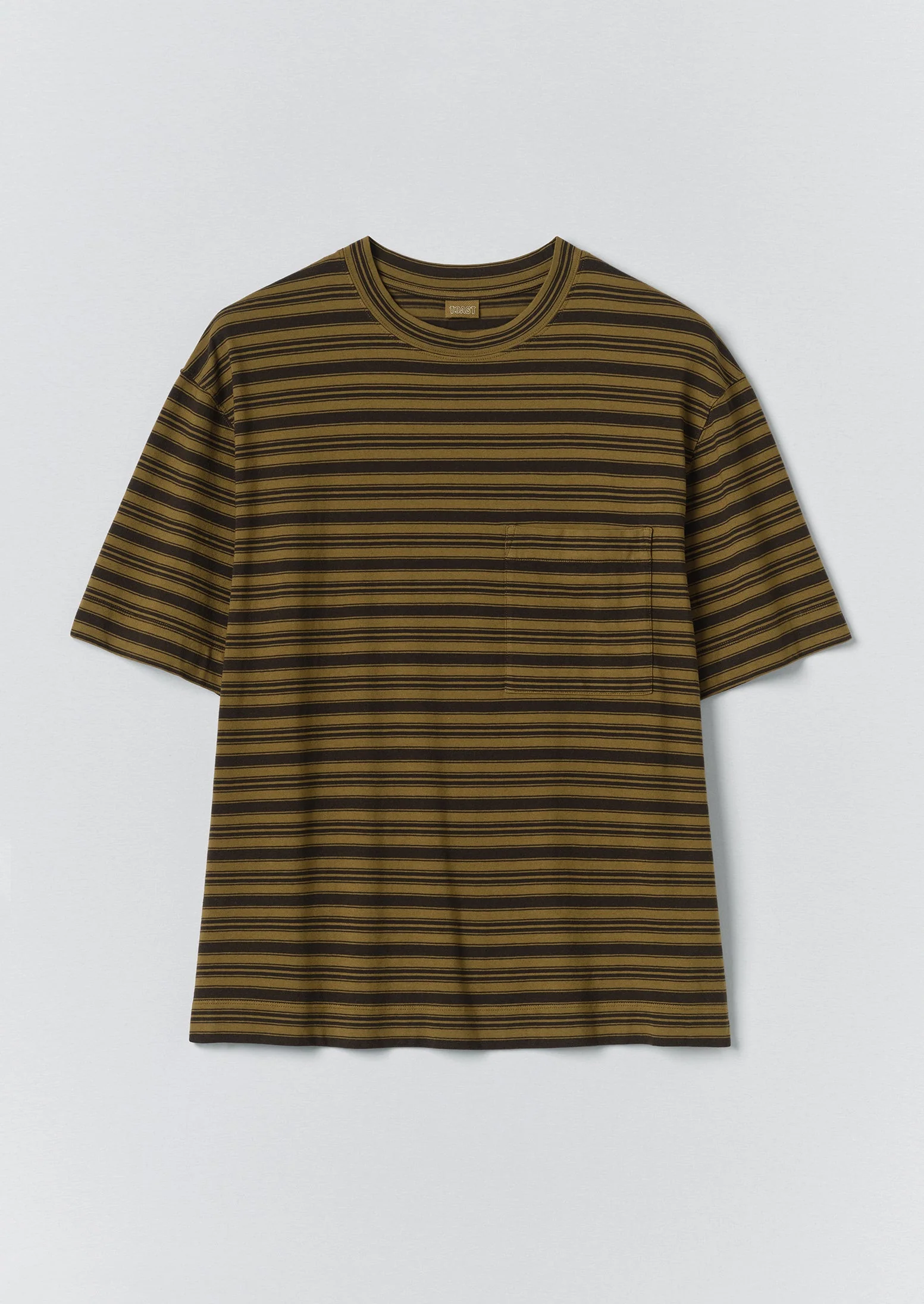 Overdyed Stripe Organic Cotton Tee | Blue Graphite/Woodland Green