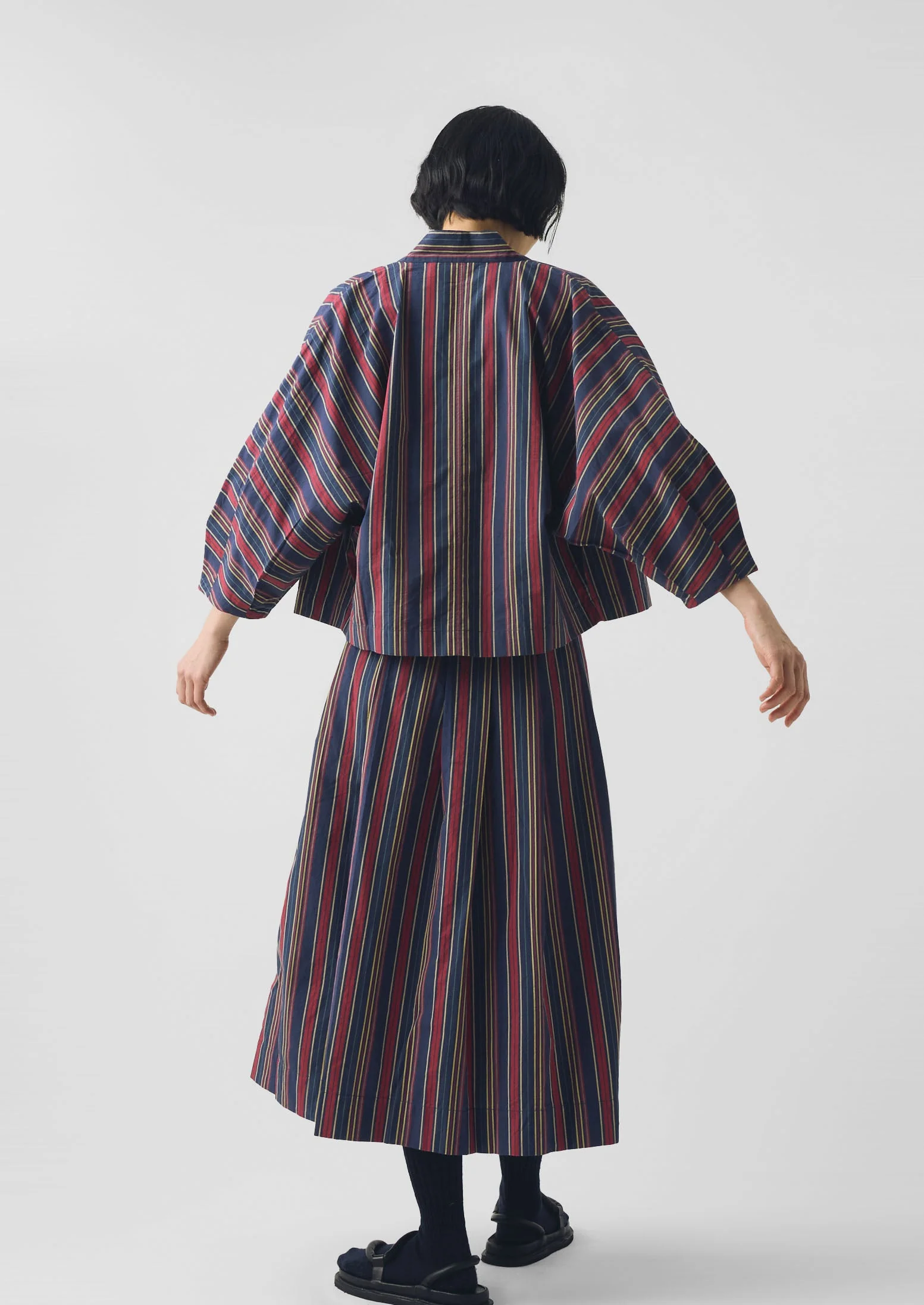 Pantry Stripe Cotton Wrap Shirt | Provencal Blue - Image 8