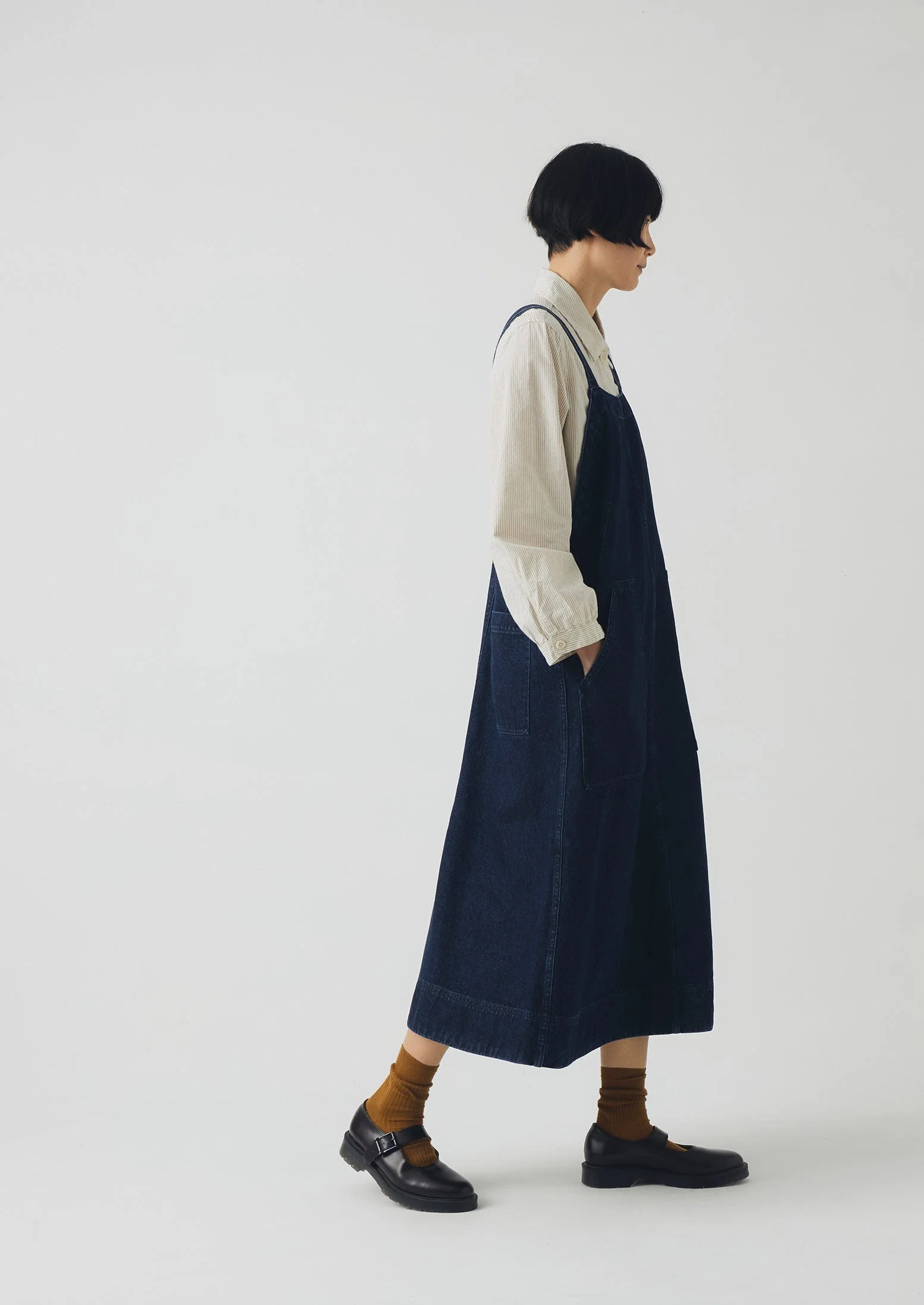 Patch Pocket Denim Dungaree Dress | Indigo - Image 2