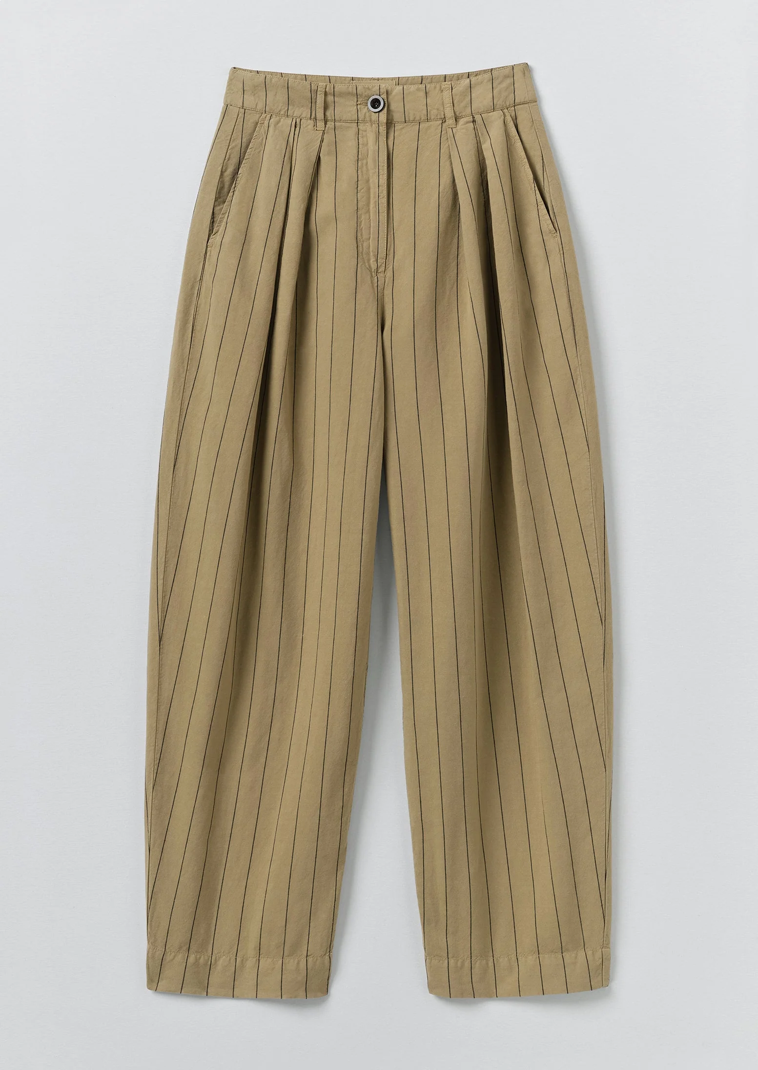 Pleat Front Stripe Cotton Linen Pants | Fennel Seed