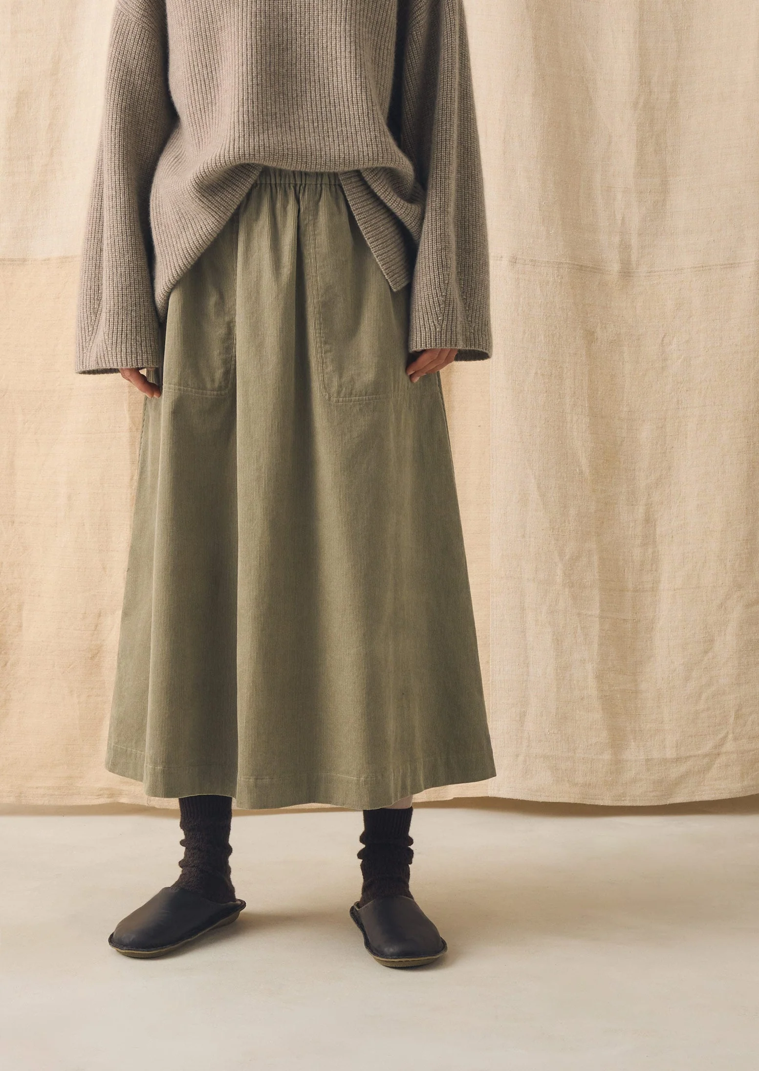 Pull On Organic Cord Skirt | Spelt - Image 3