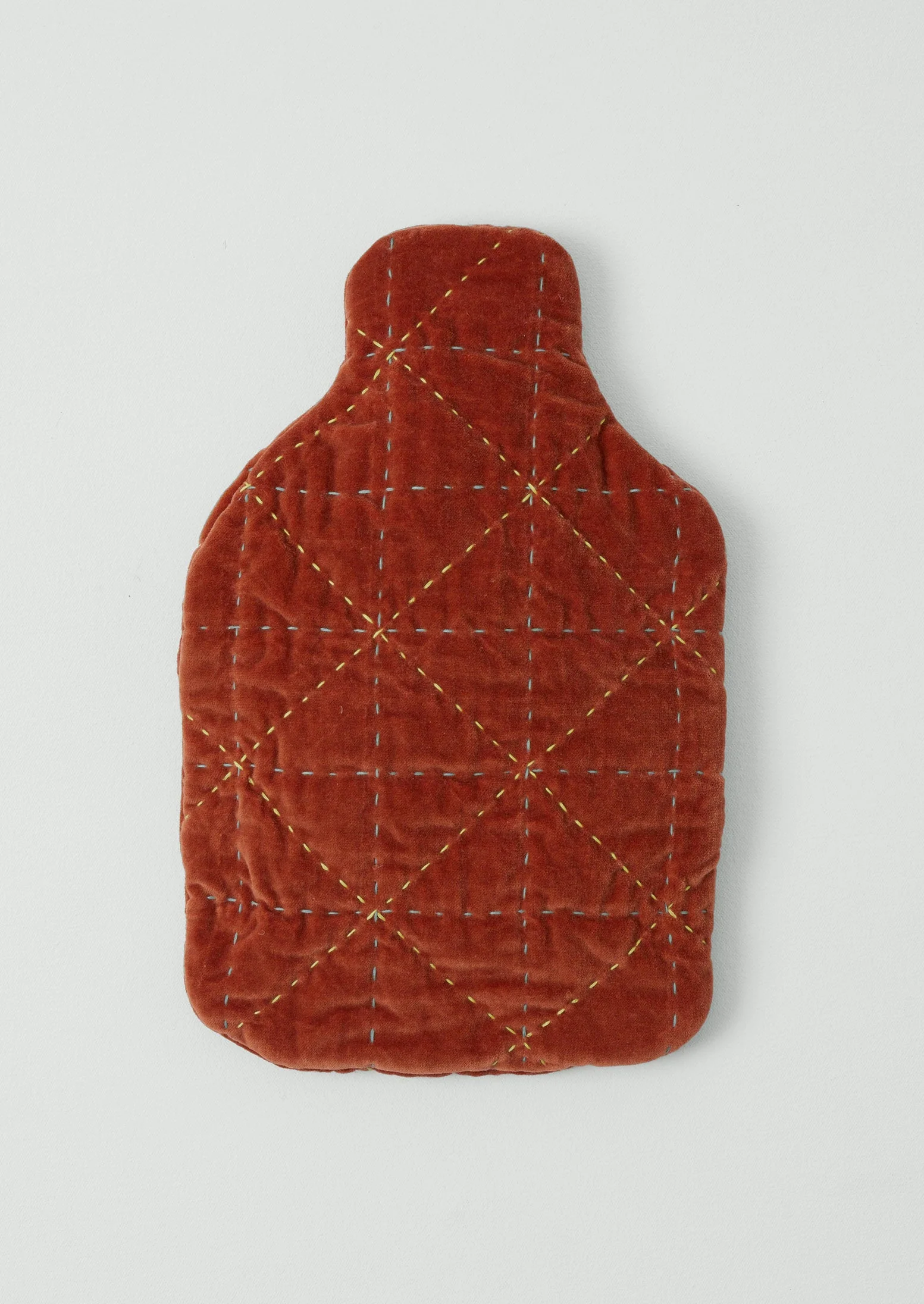 Quilted Velvet Hot Water Bottle Cover | Corallite - Image 3