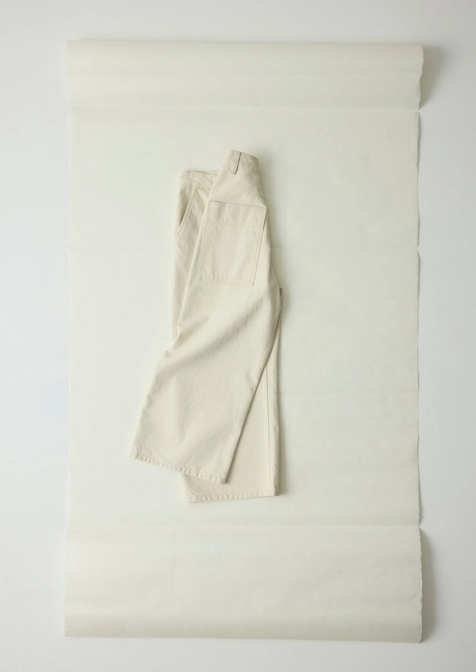 Relaxed Wide Leg Denim Pants | Ecru - Image 10