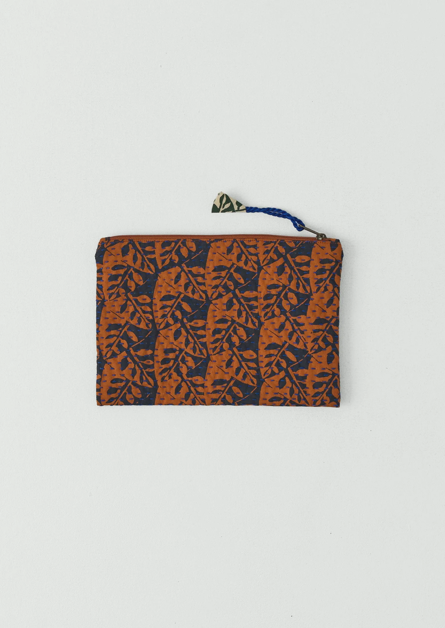 Remnant Fabric Kantha Pouch | Spice/Midnight