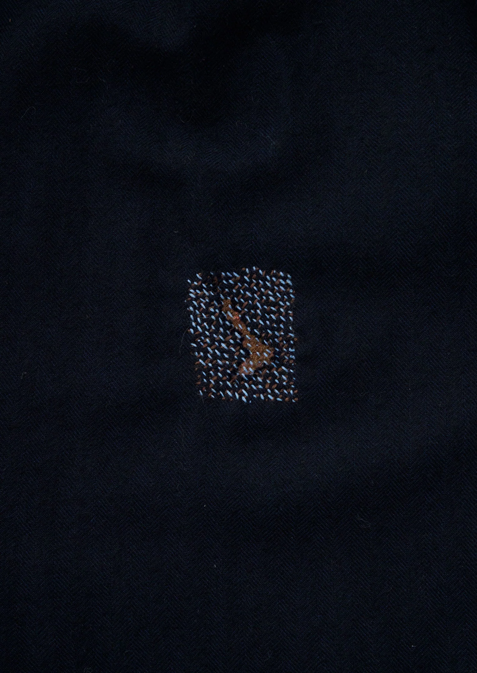 Renewed Cotton Wool Herringbone Pull on Pants Size XS (53) | Dark Navy - Image 3