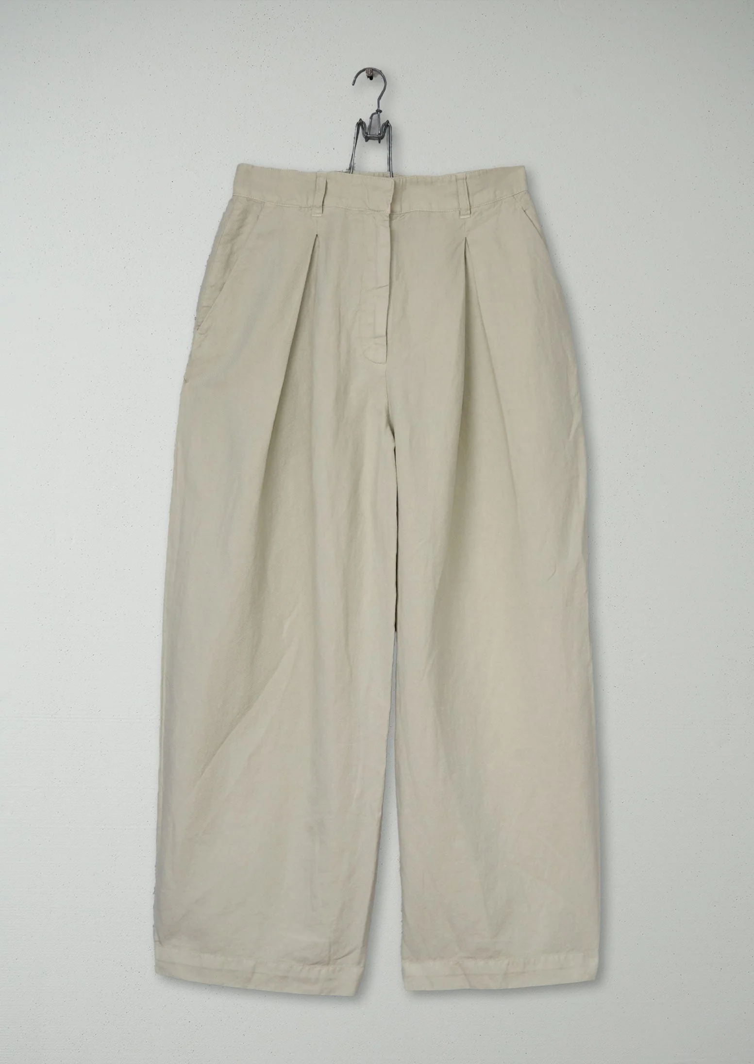 Reworn Cotton Linen Pants Size 10 (1188) | Putty