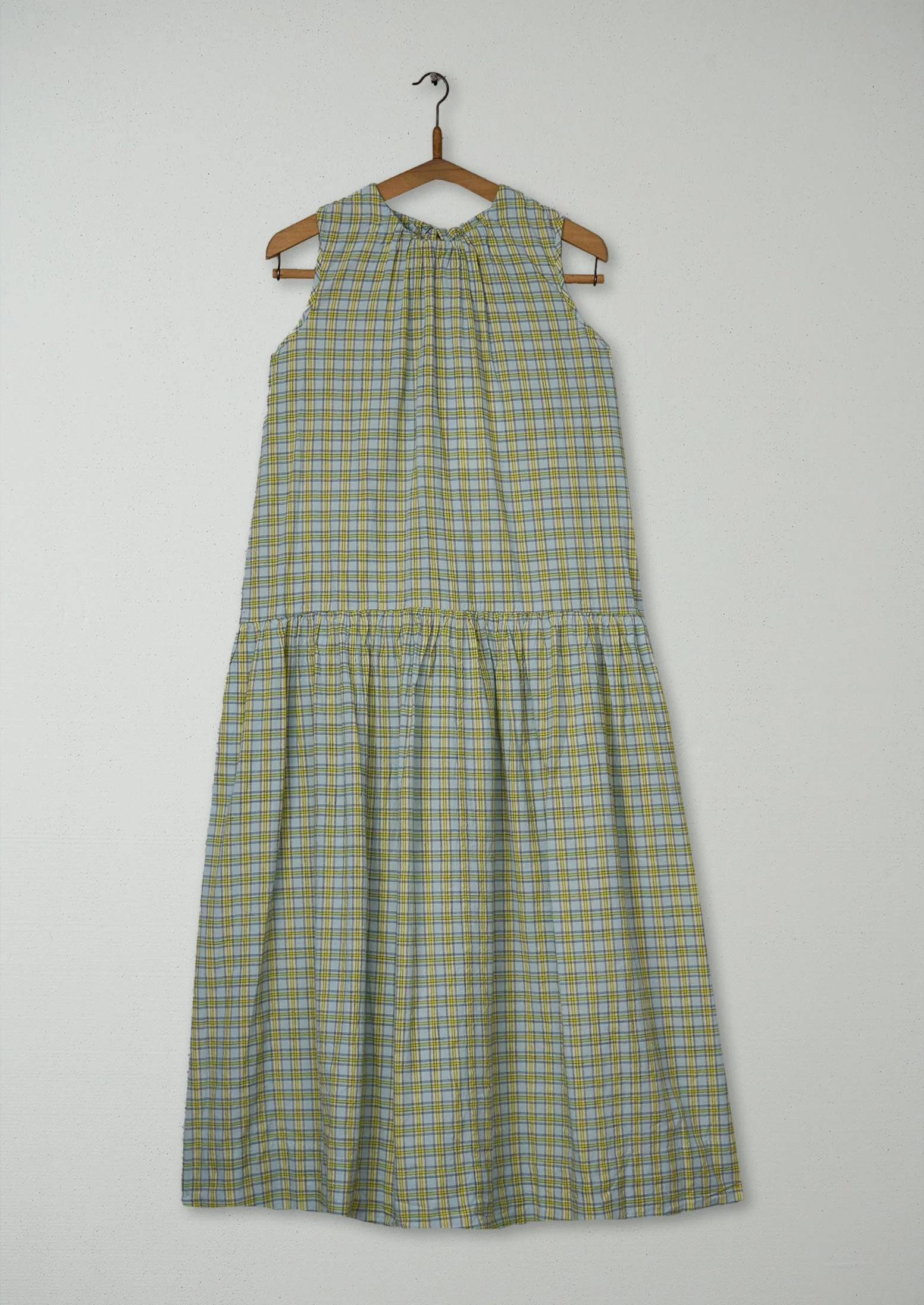Reworn Elm Check Dress Size 6 (1710) | Ciel Blue