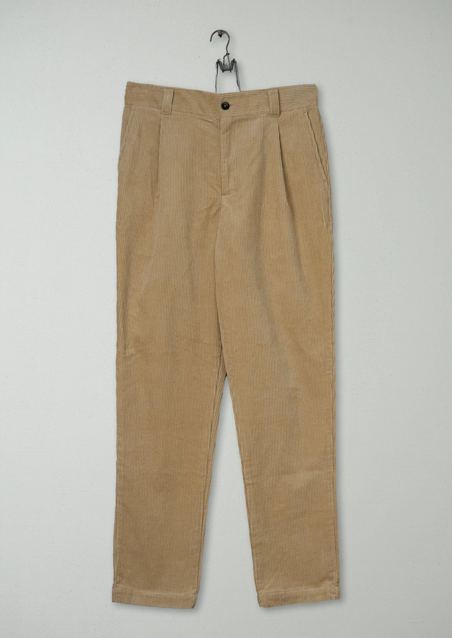 Reworn Mens Organic Cord Tapered Pants Size 30 (075) | Taupe