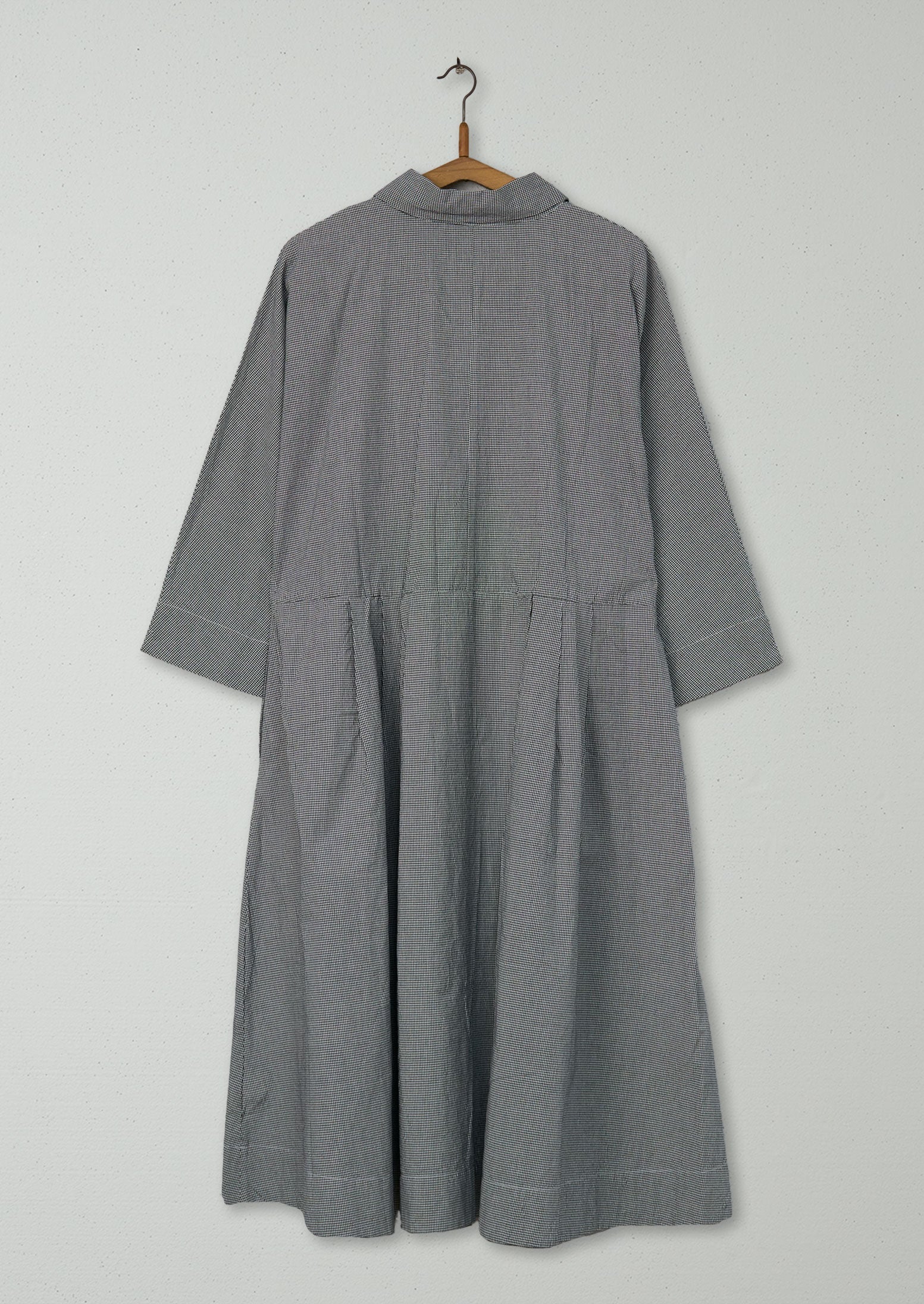 Reworn Micro Gingham Dress Size M (1668) | Slate/Ecru - Image 2