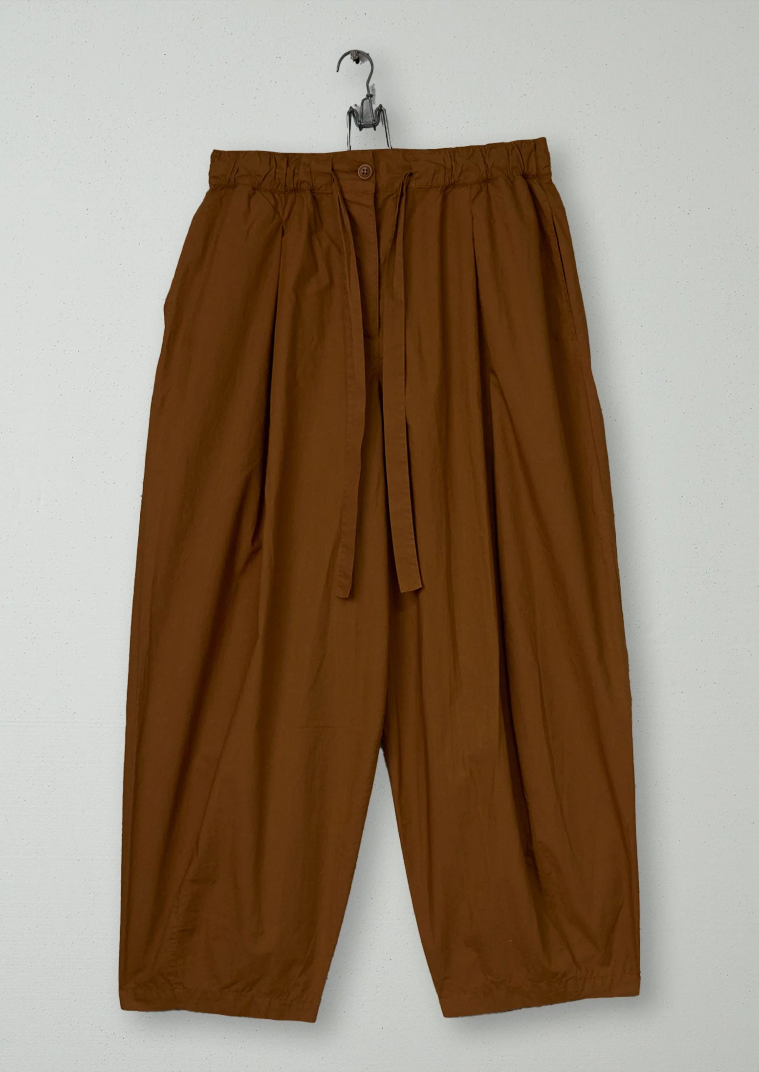 Reworn Pleated Poplin Pants Size 12 (1121) | Copper