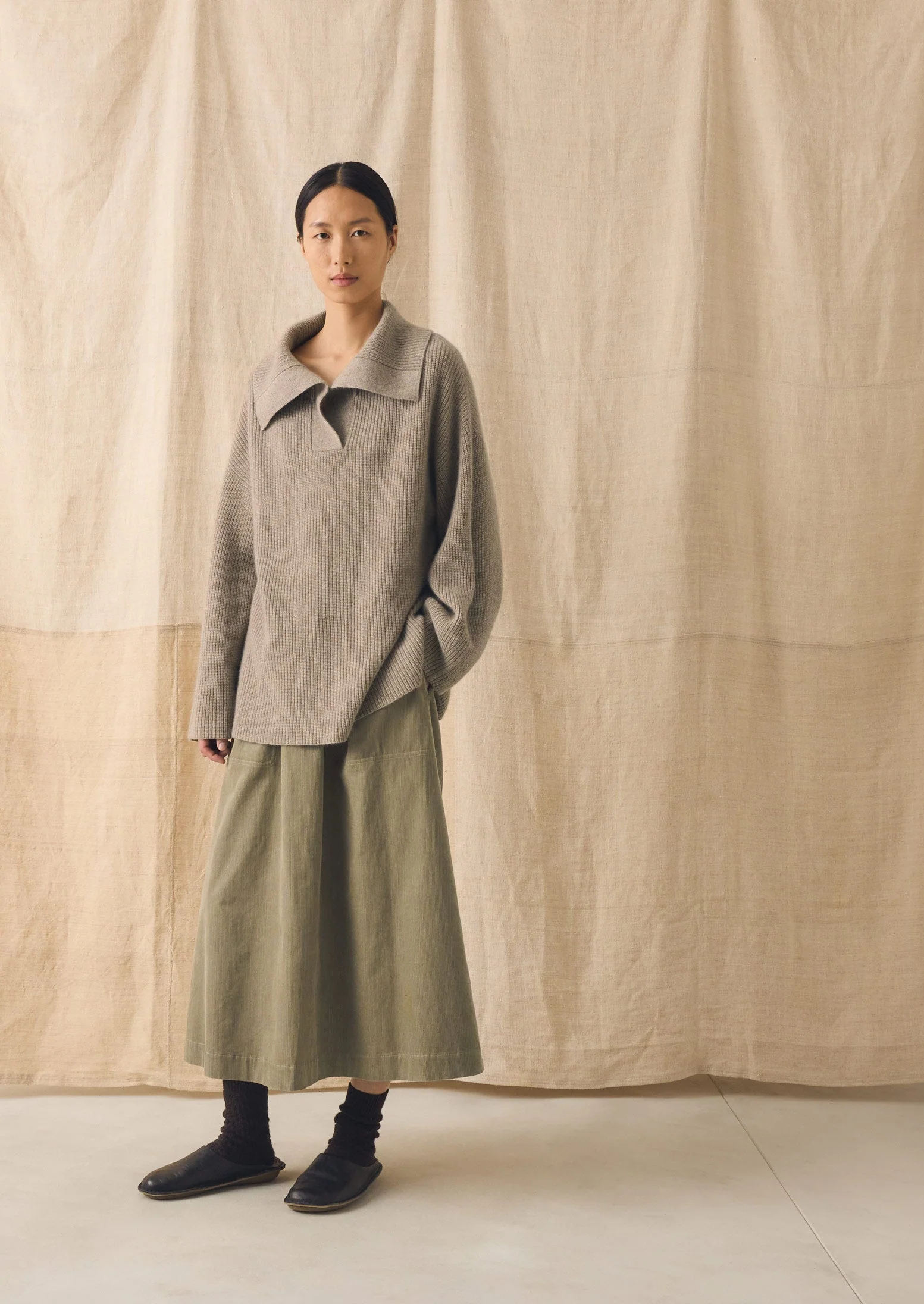 Ribbed Wool Cashmere Sweater | Oatmeal - Image 2