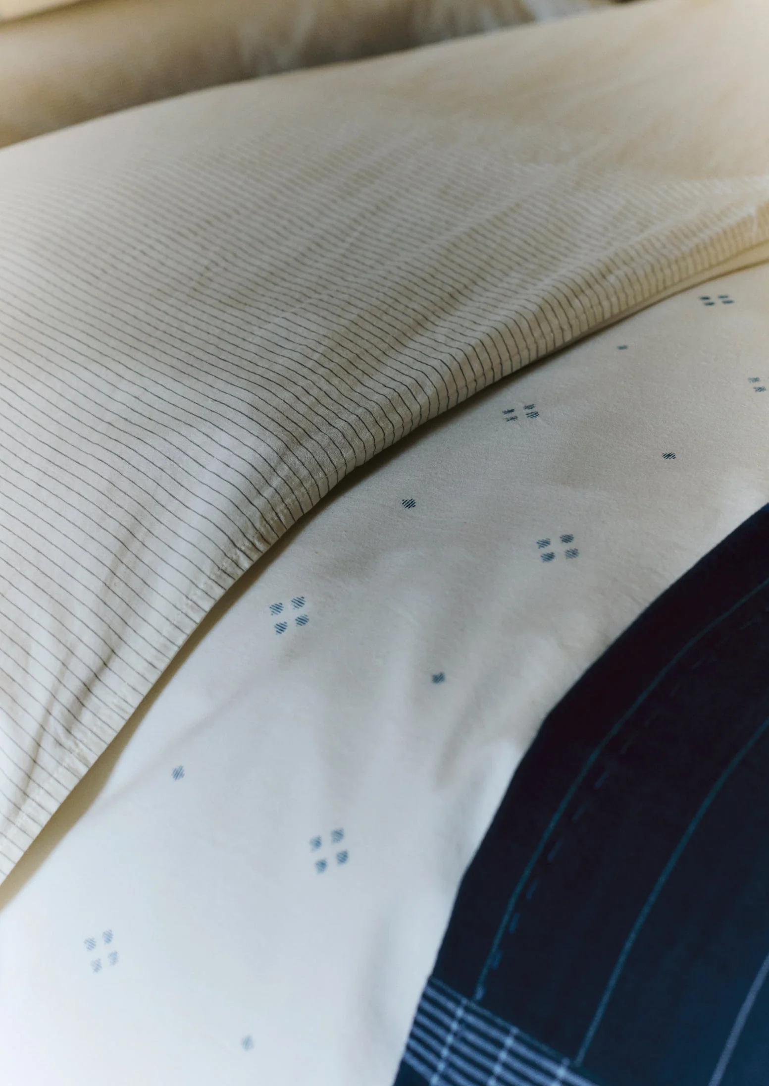 Rowan Print Duvet Cover | Ecru/Soft Blue - Image 3