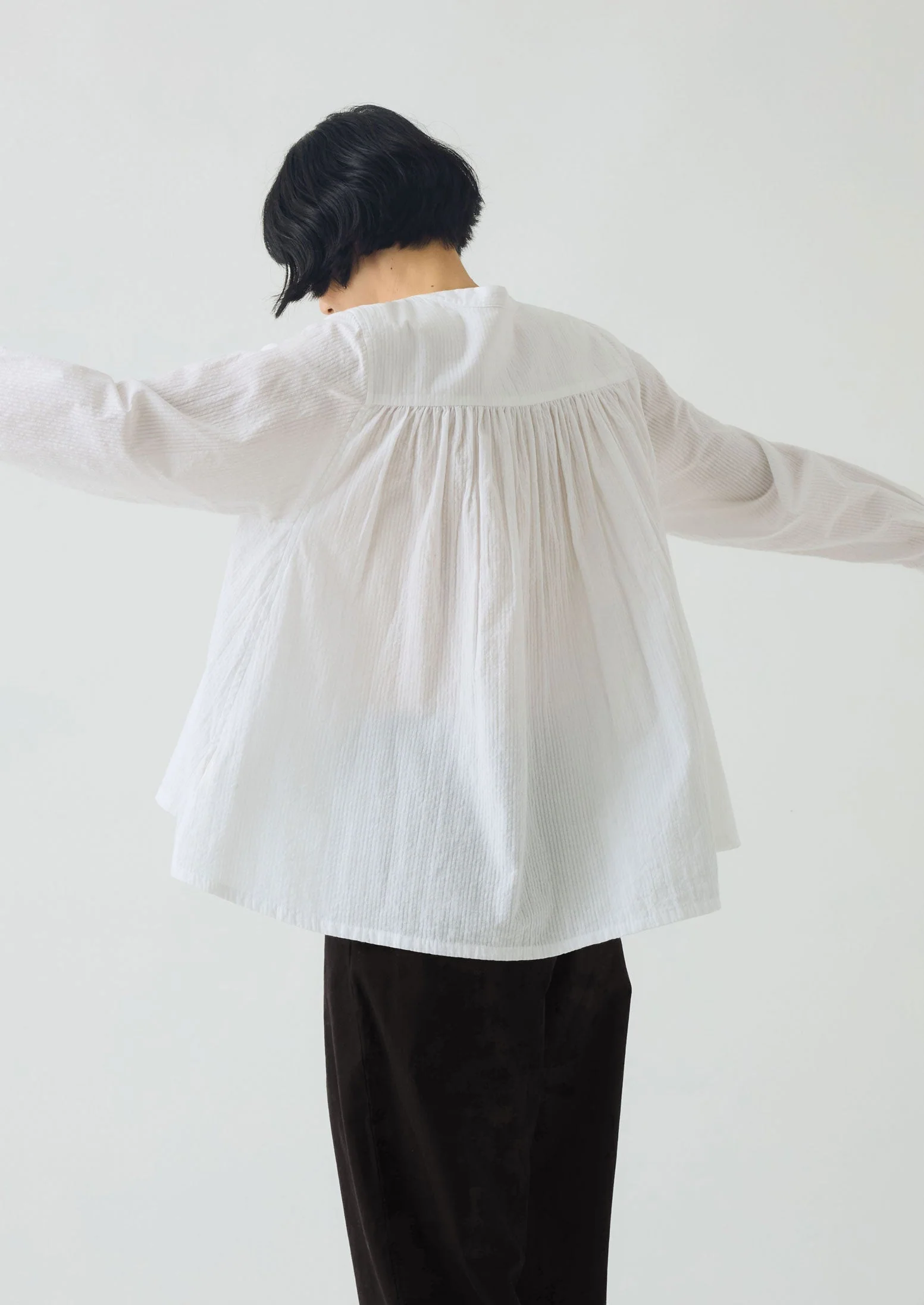 Seersucker Cotton Shirt | White Salt - Image 4