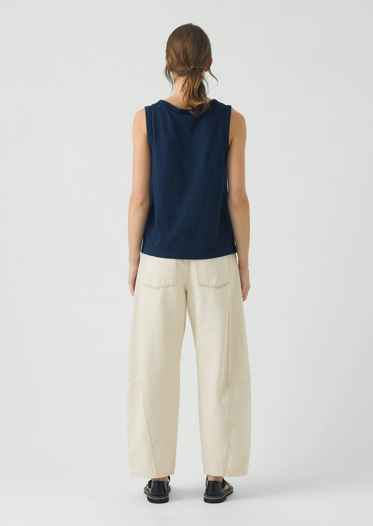 Sian Garment Dyed Organic Cotton Tank Top | Duffle Blue - Image 3