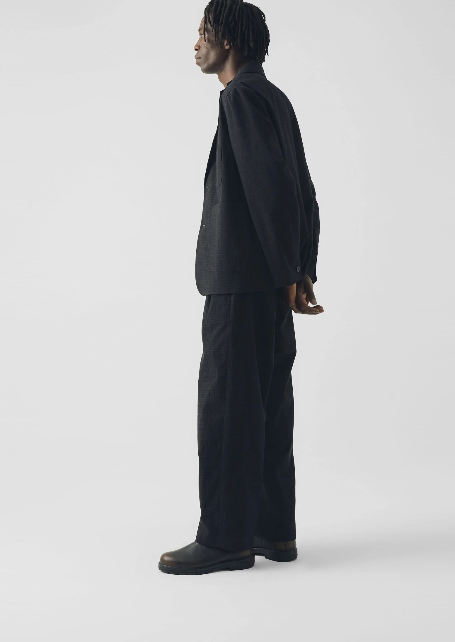 Sketch Check Cotton Wool Jacket | Slate - Image 3