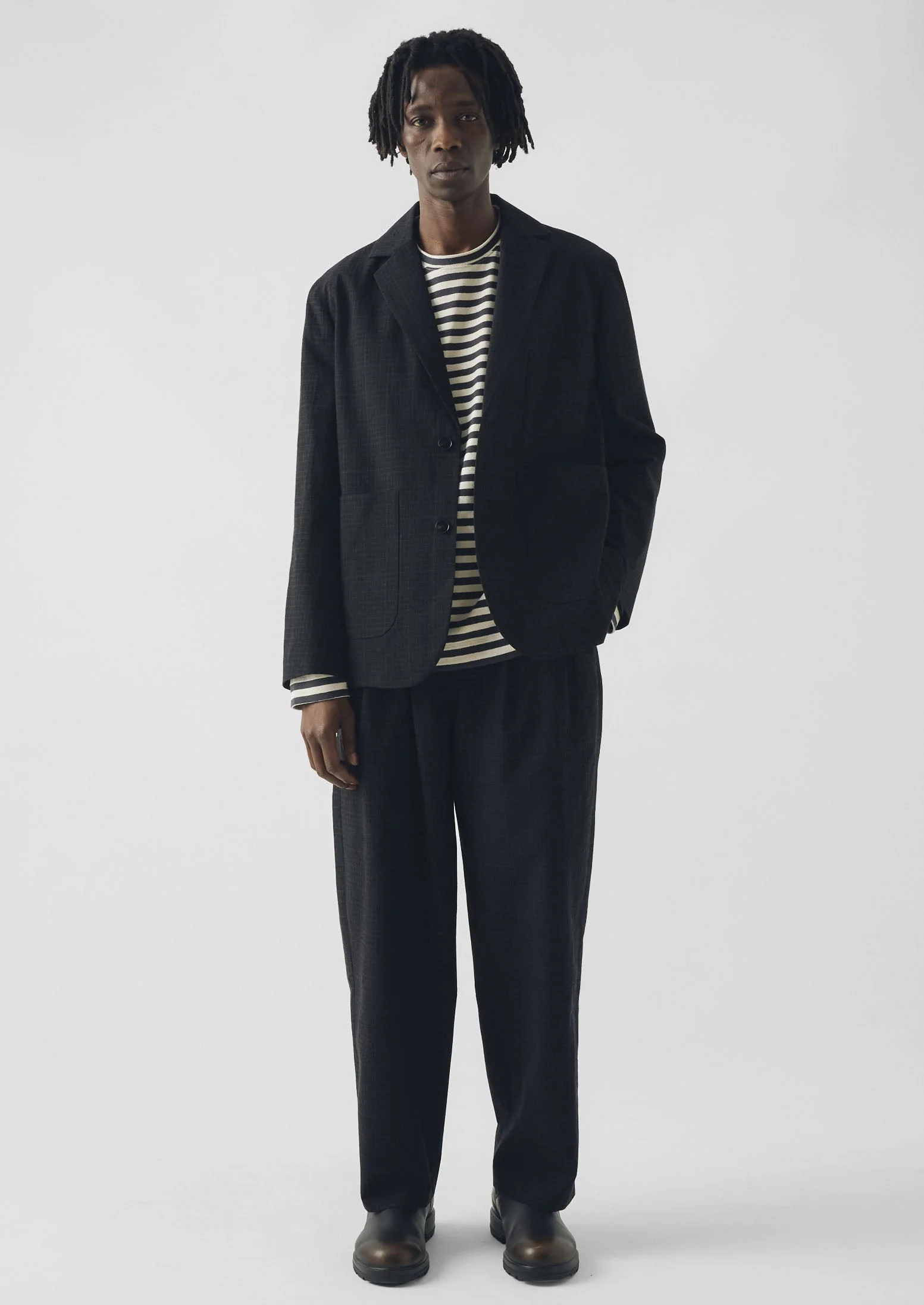 Sketch Check Cotton Wool Jacket | Slate - Image 4