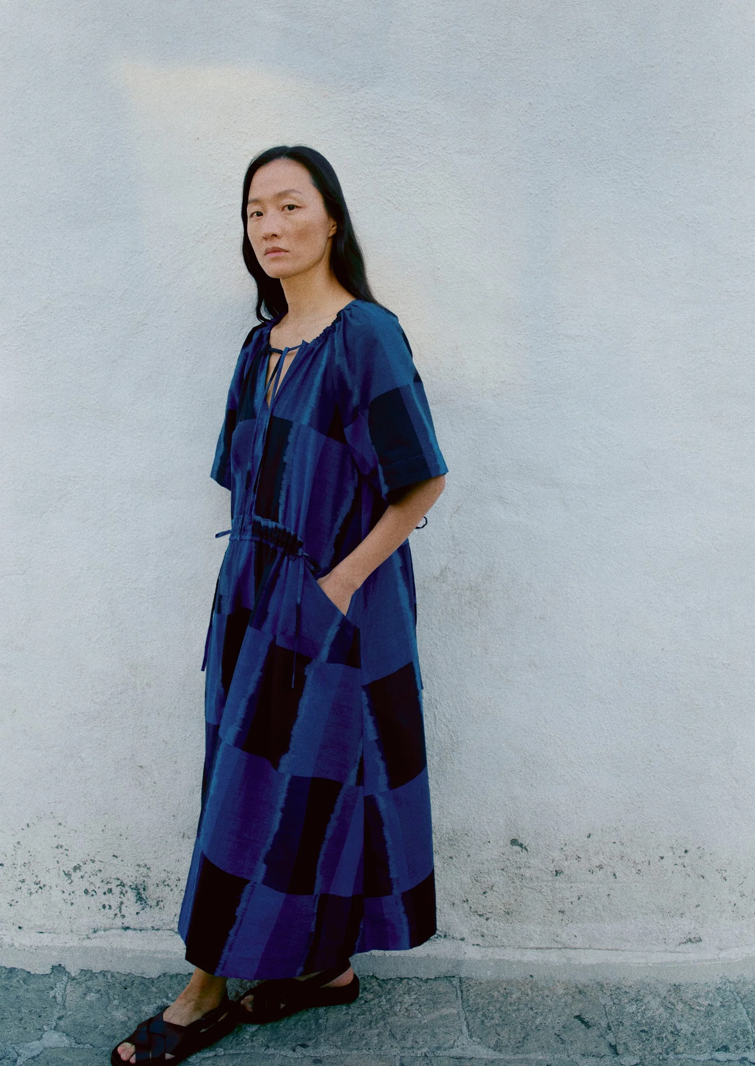 Sobremesa Cotton Ikat Dress | Bright Blue - Image 3